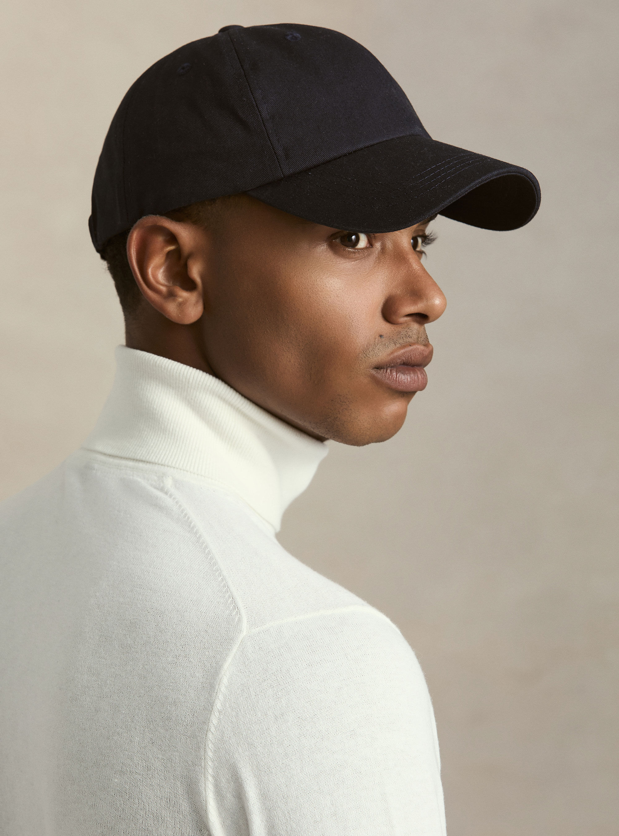 Rollkragenpullover aus Baumwolle und Kaschmir, BIANCO 0099C