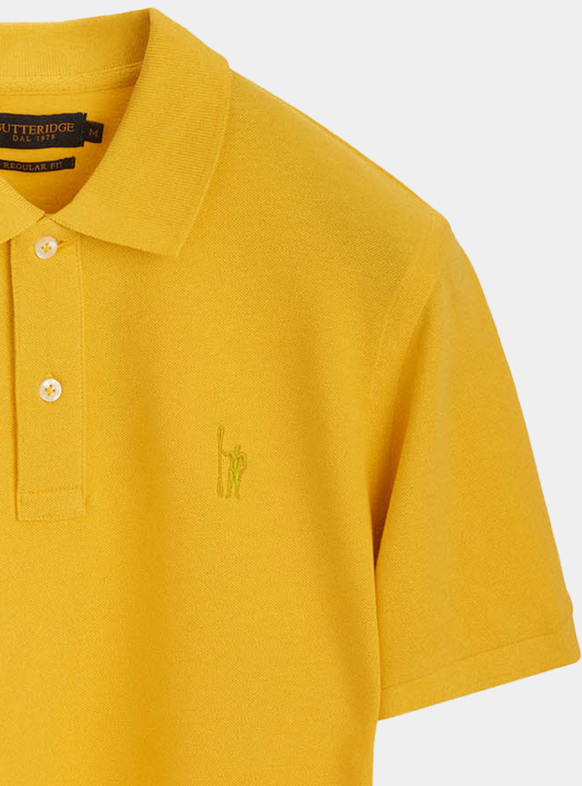 Polo classica con ricamo, GIALLO