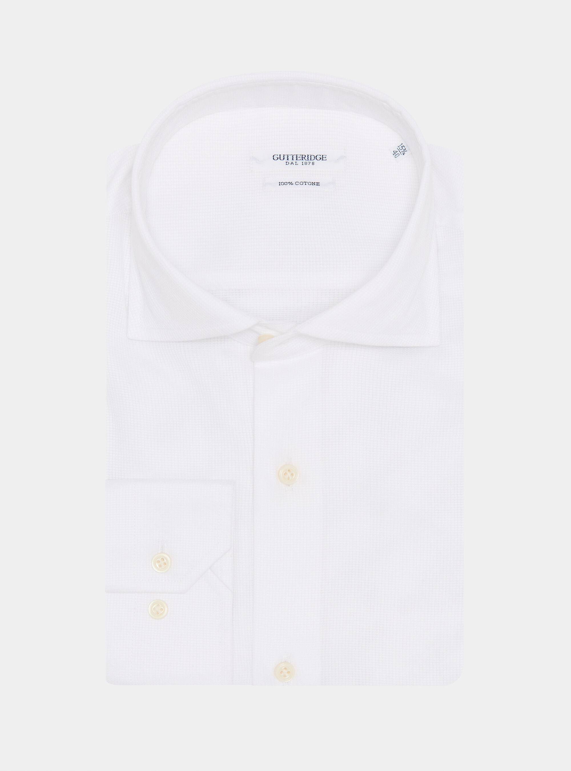 Camicia in cotone operato, BIANCO