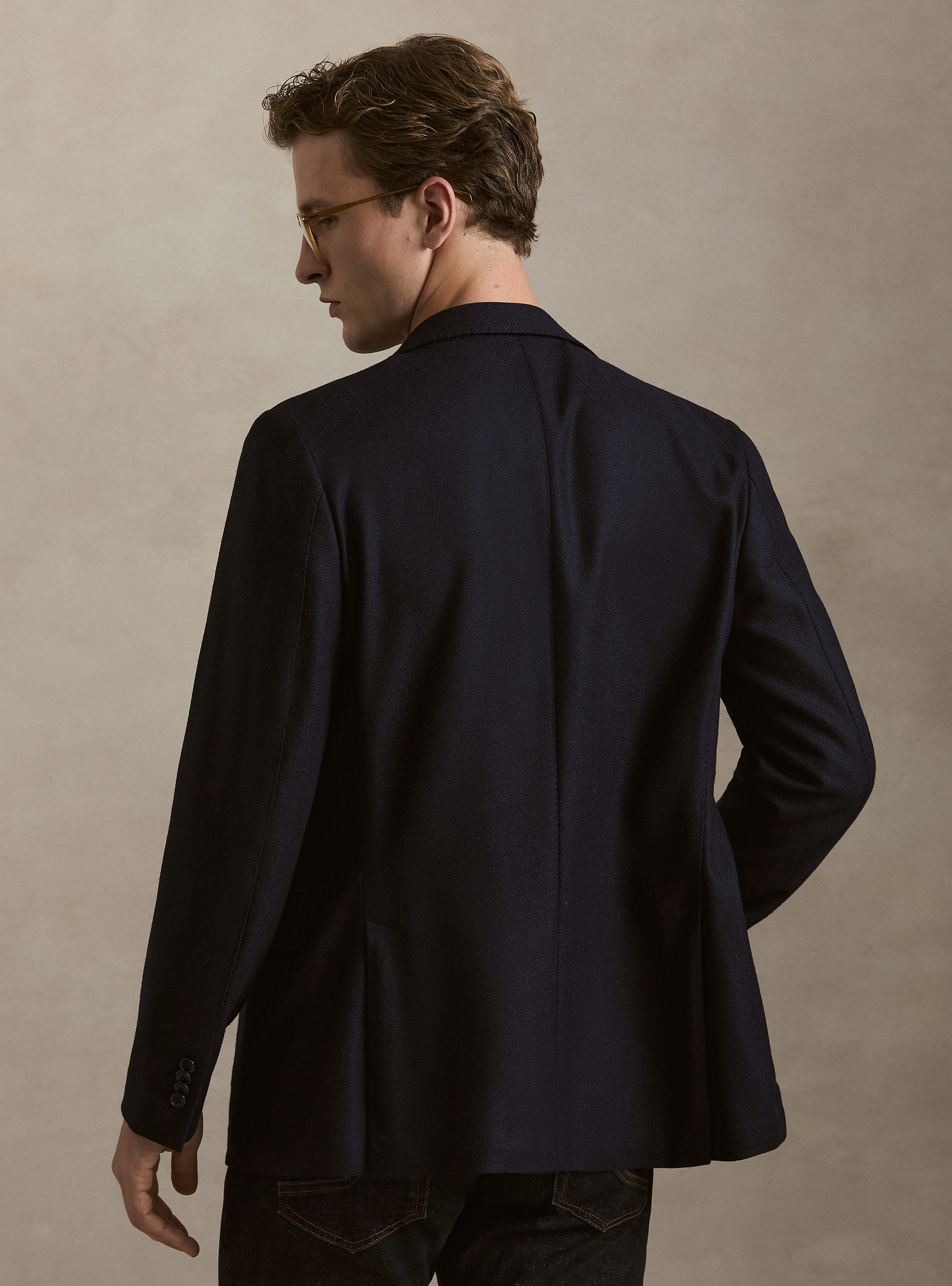 Wool and Cashmere Blazer Lanificio di Pray, NAVY BLUE