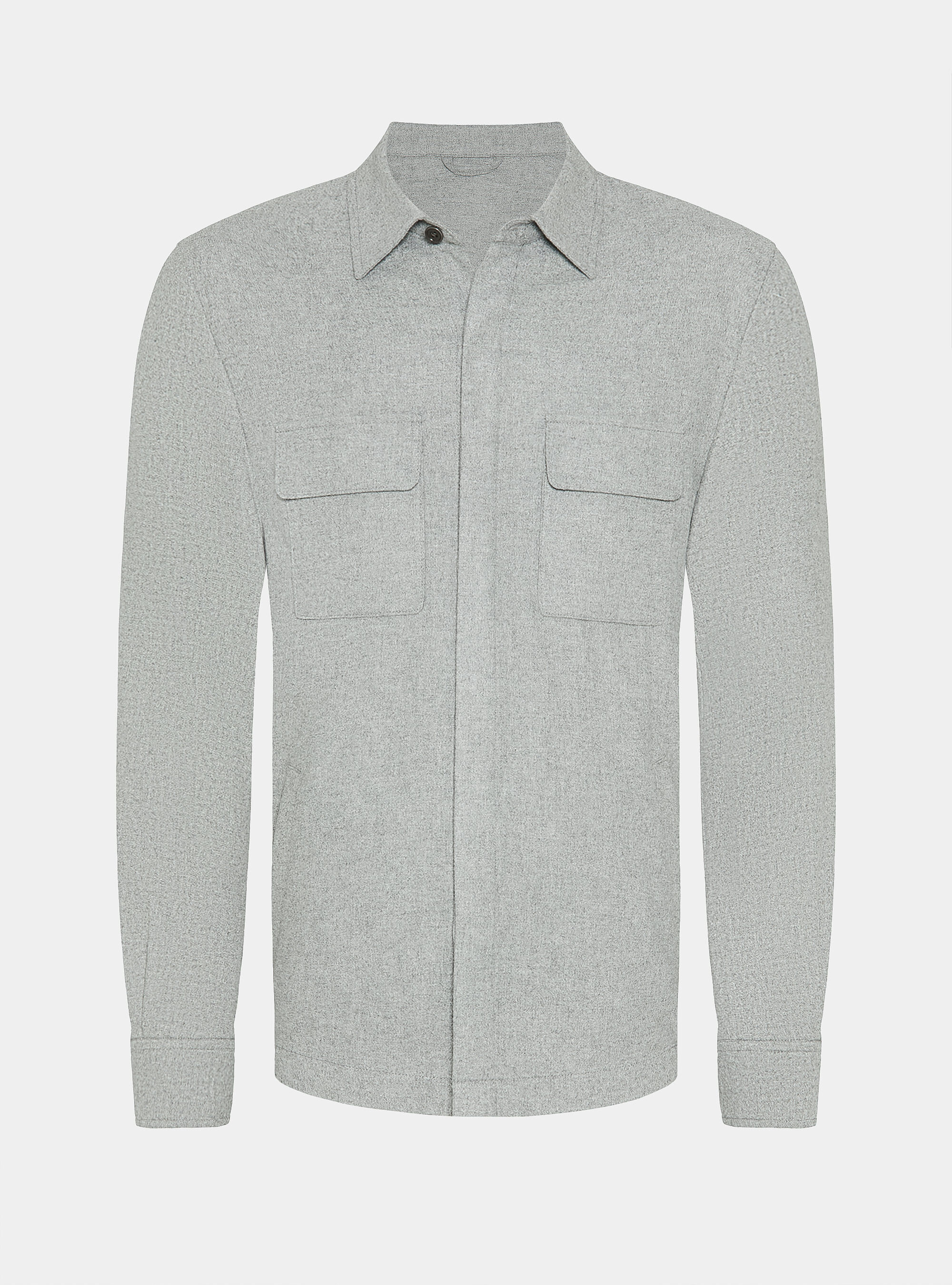 Lightweight shirt jacket in wool blend, GREY