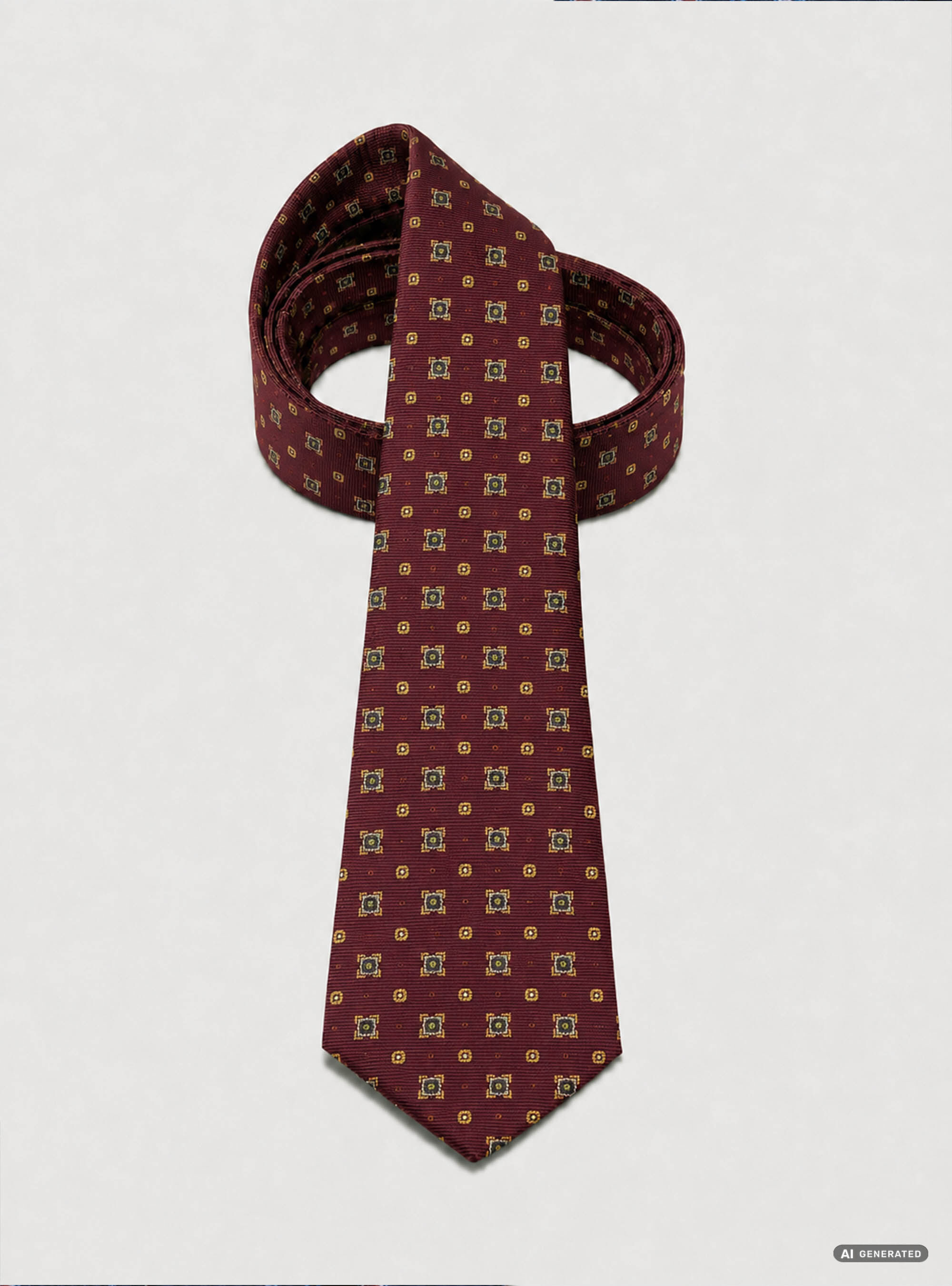 Corbata de seda jacquard con microestampado, BURDEOS