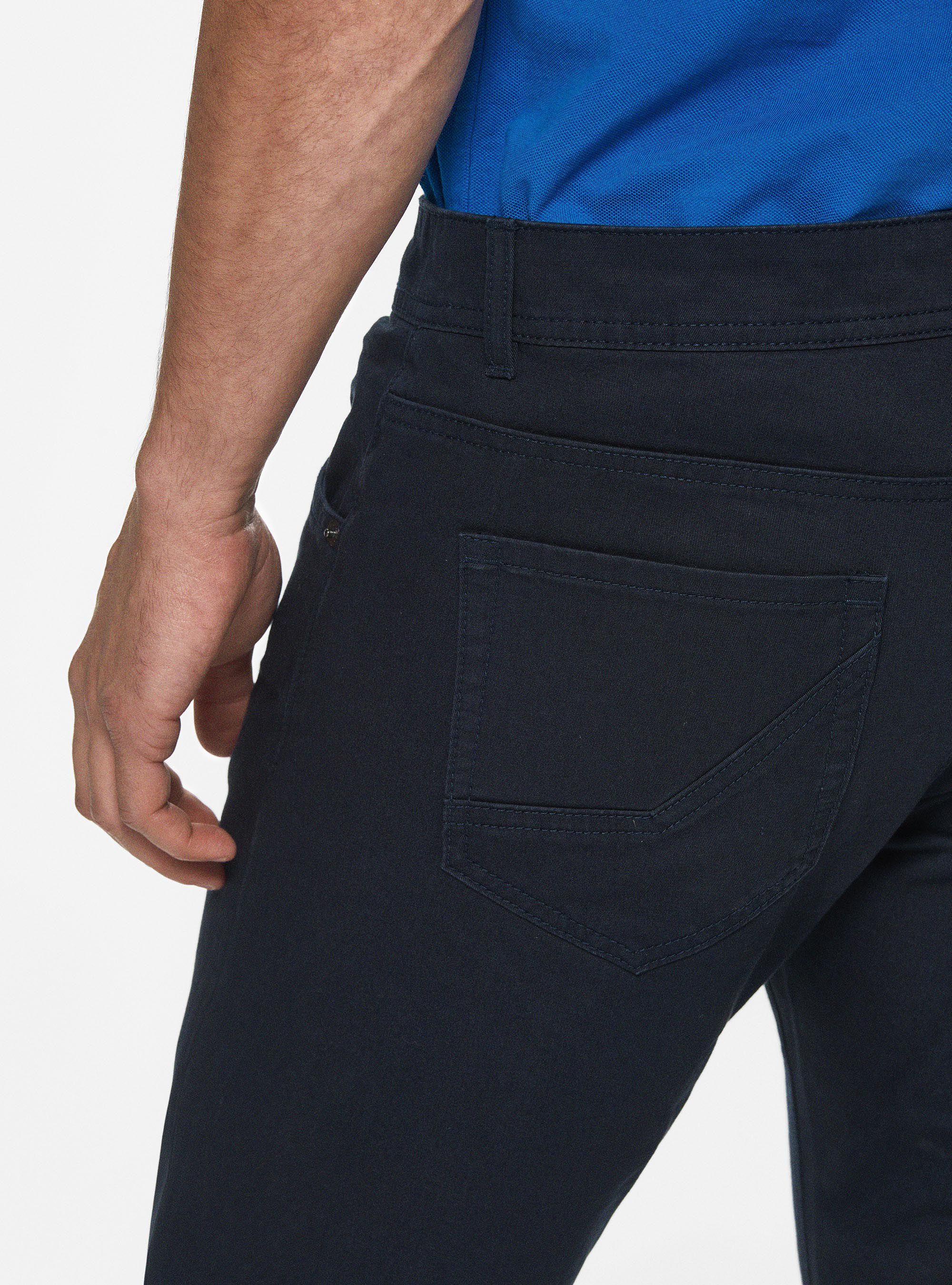 Pantaloni 5 tasche in twill di cotone, BLU NAVY