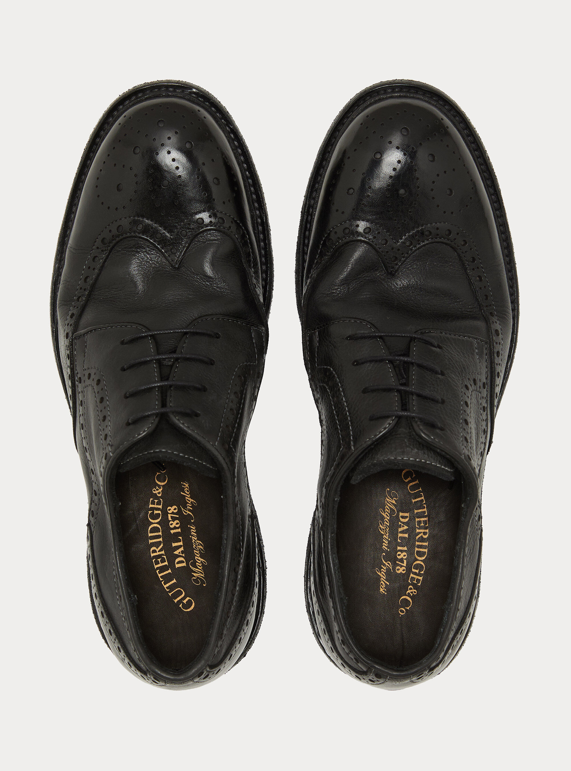 Textured Leather Lace-Up Derby Shoes, BLACK