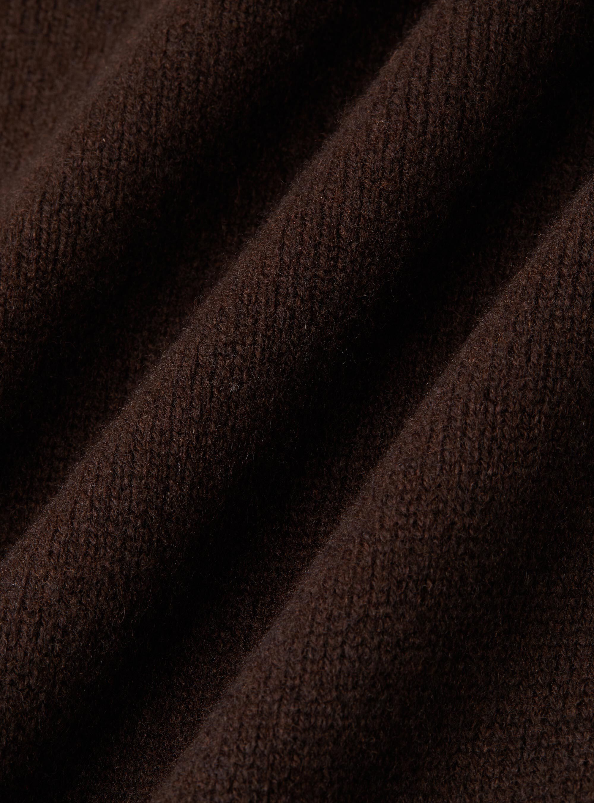 Maglia girocollo in misto lana e cashmere, MARRONE