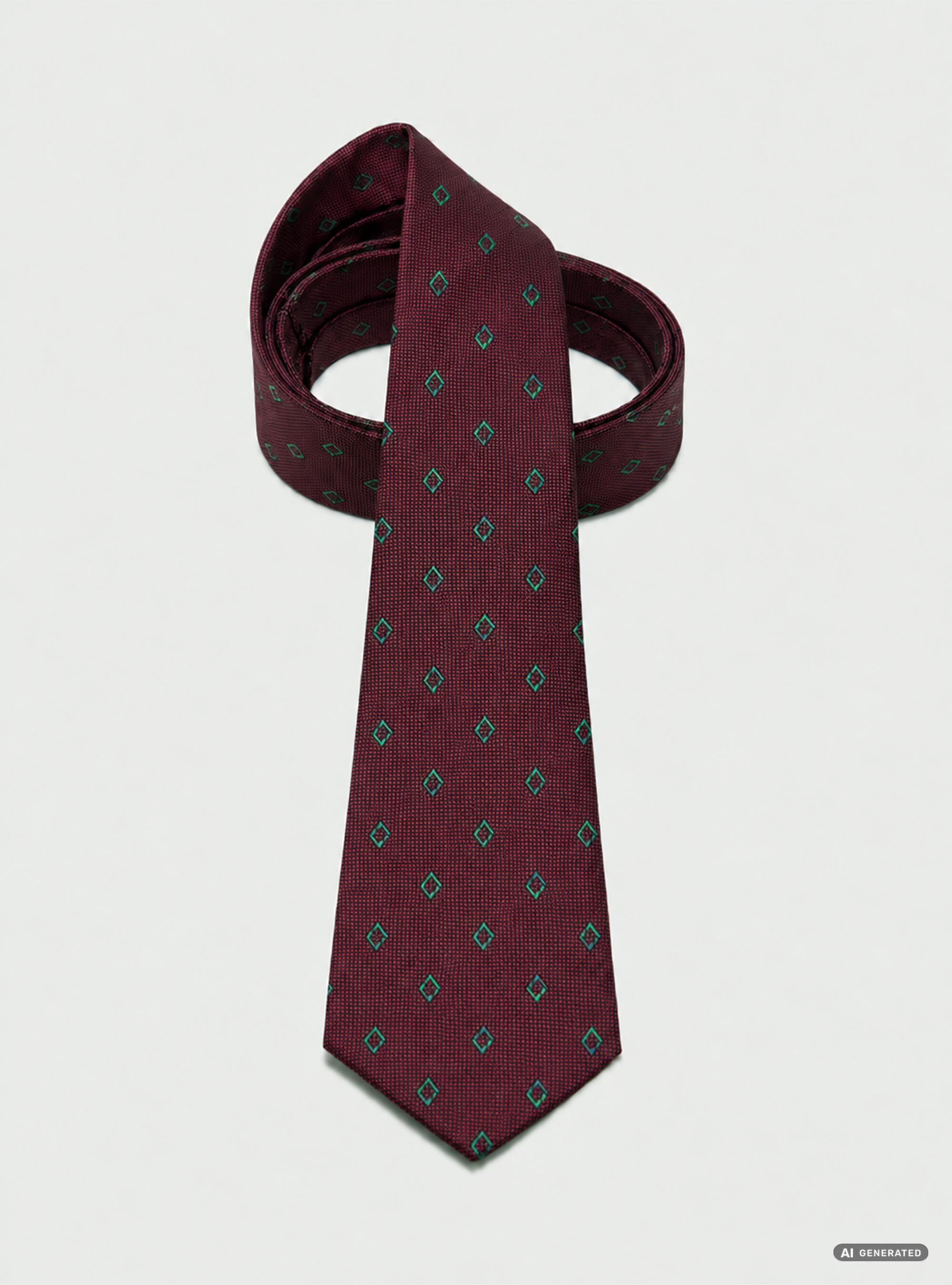 Seidenkrawatte aus Jacquard mit Mikro-Rautenmuster