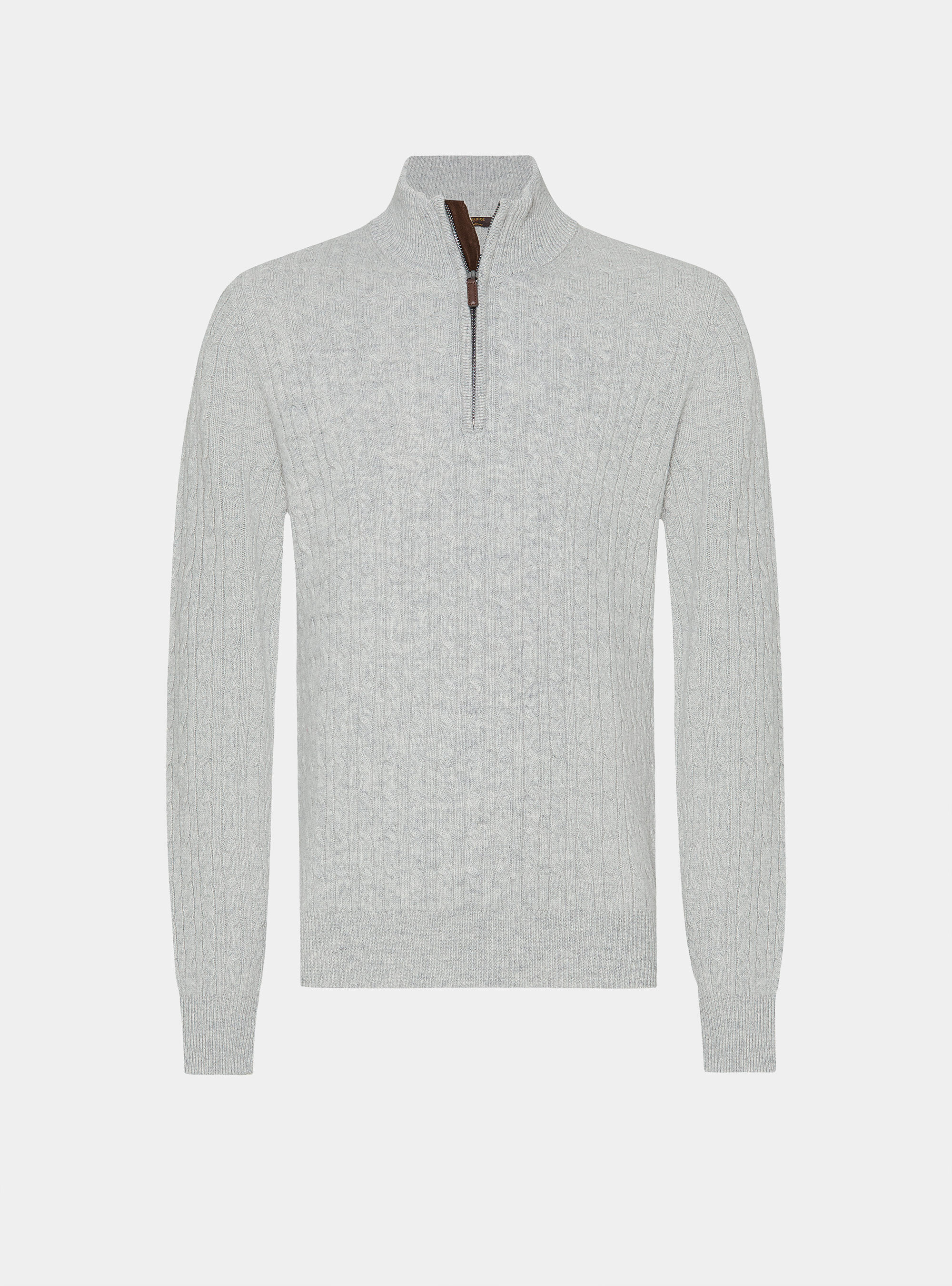 Trikot mit Rundhalsausschnitt und Borte aus Kaschmirwolle, GRIGIO CHIARO MEL 0150C