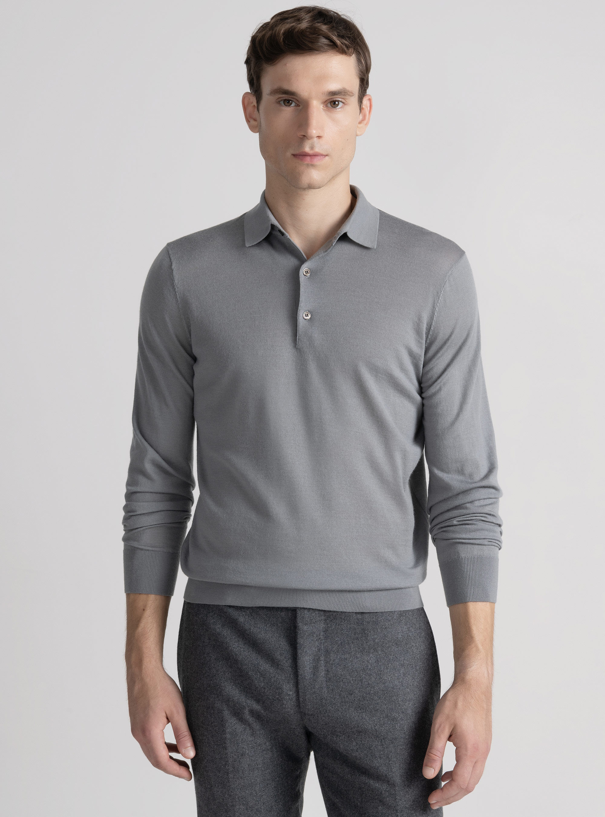 Extra-fine merino wool polo shirt