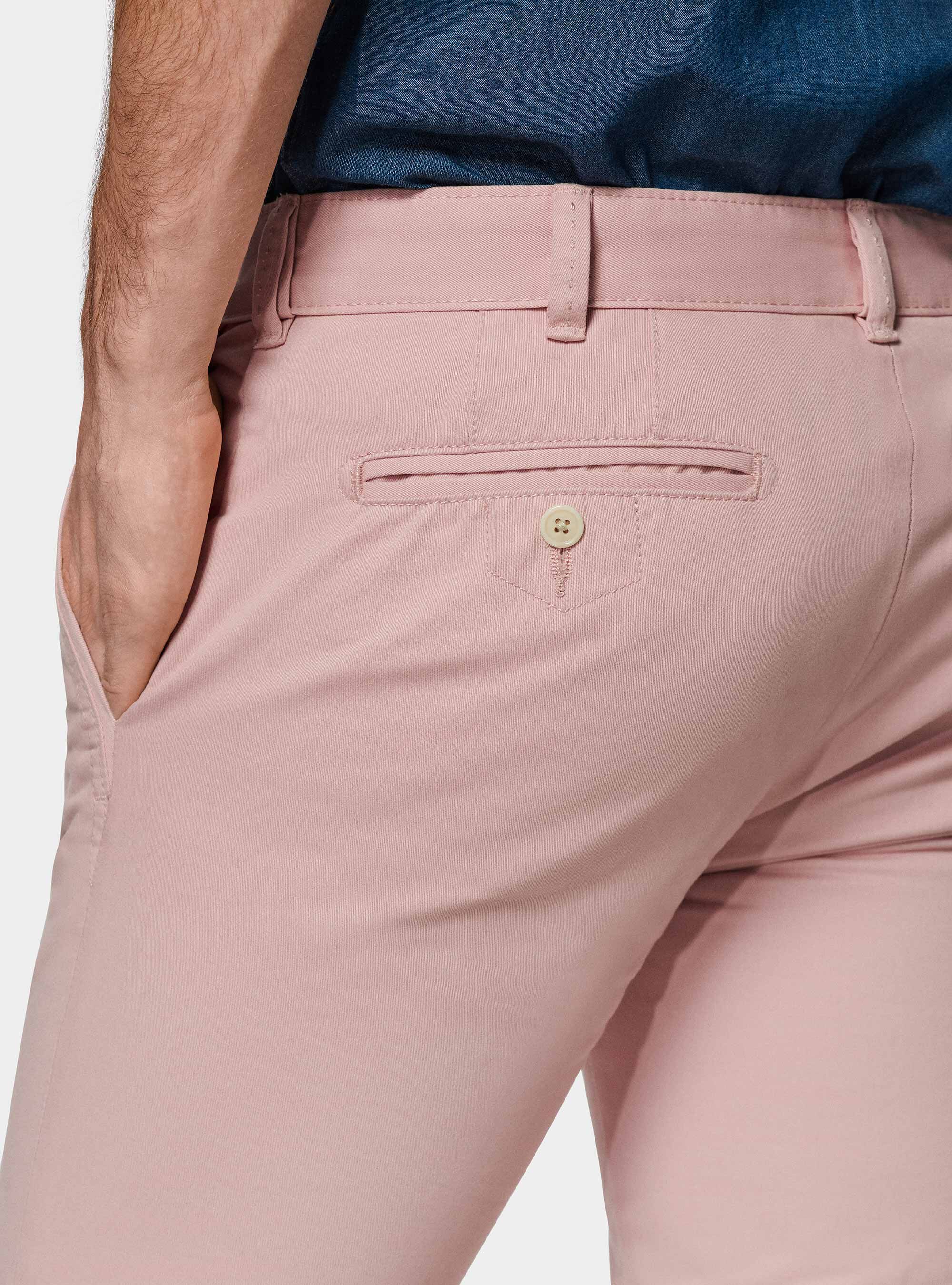 Pantaloni chino slim fit in cotone twill, 0441C ROSA SCURO