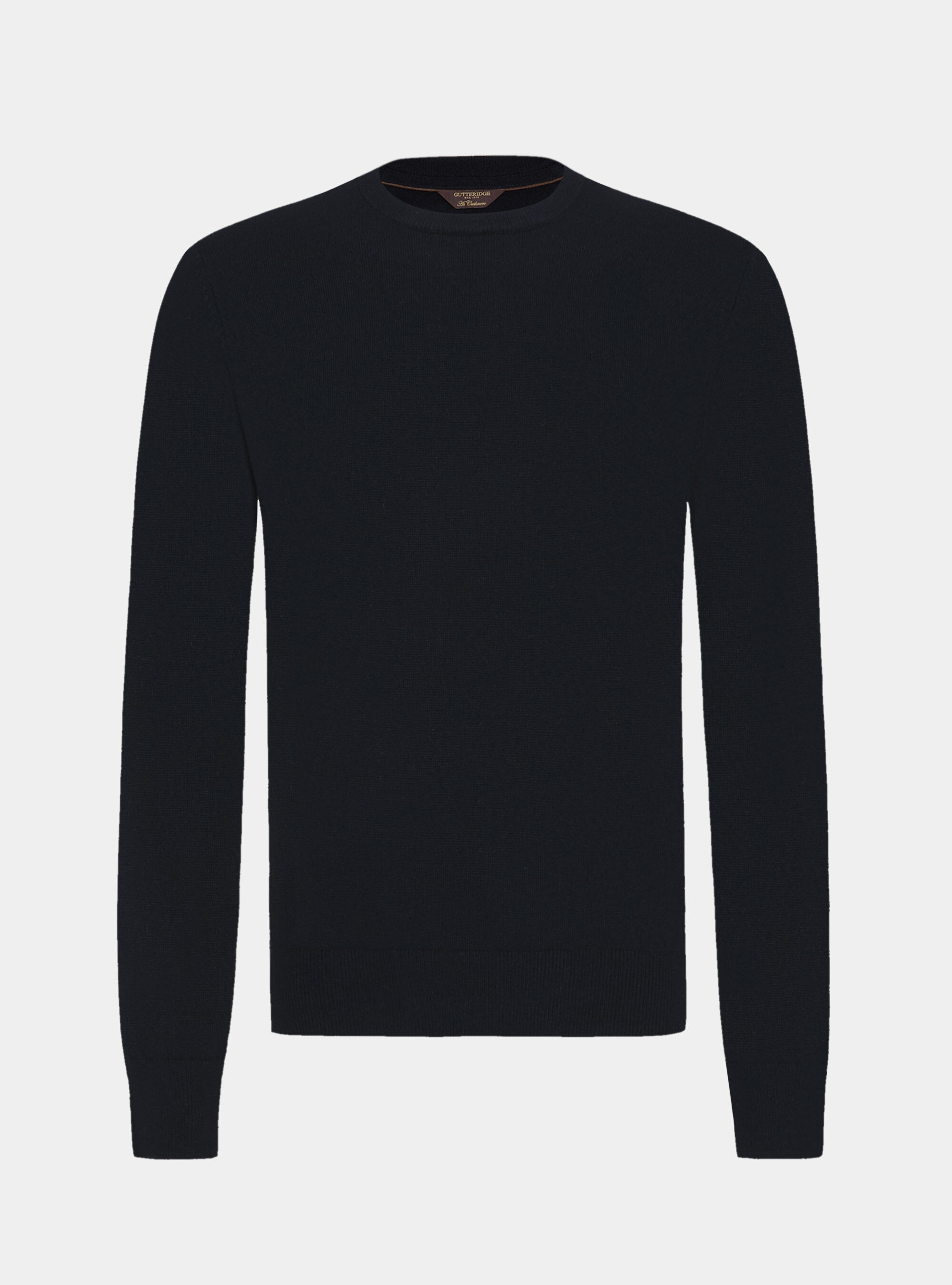 Lambswool and cashmere crew-neck sweater, NAVY BLUE