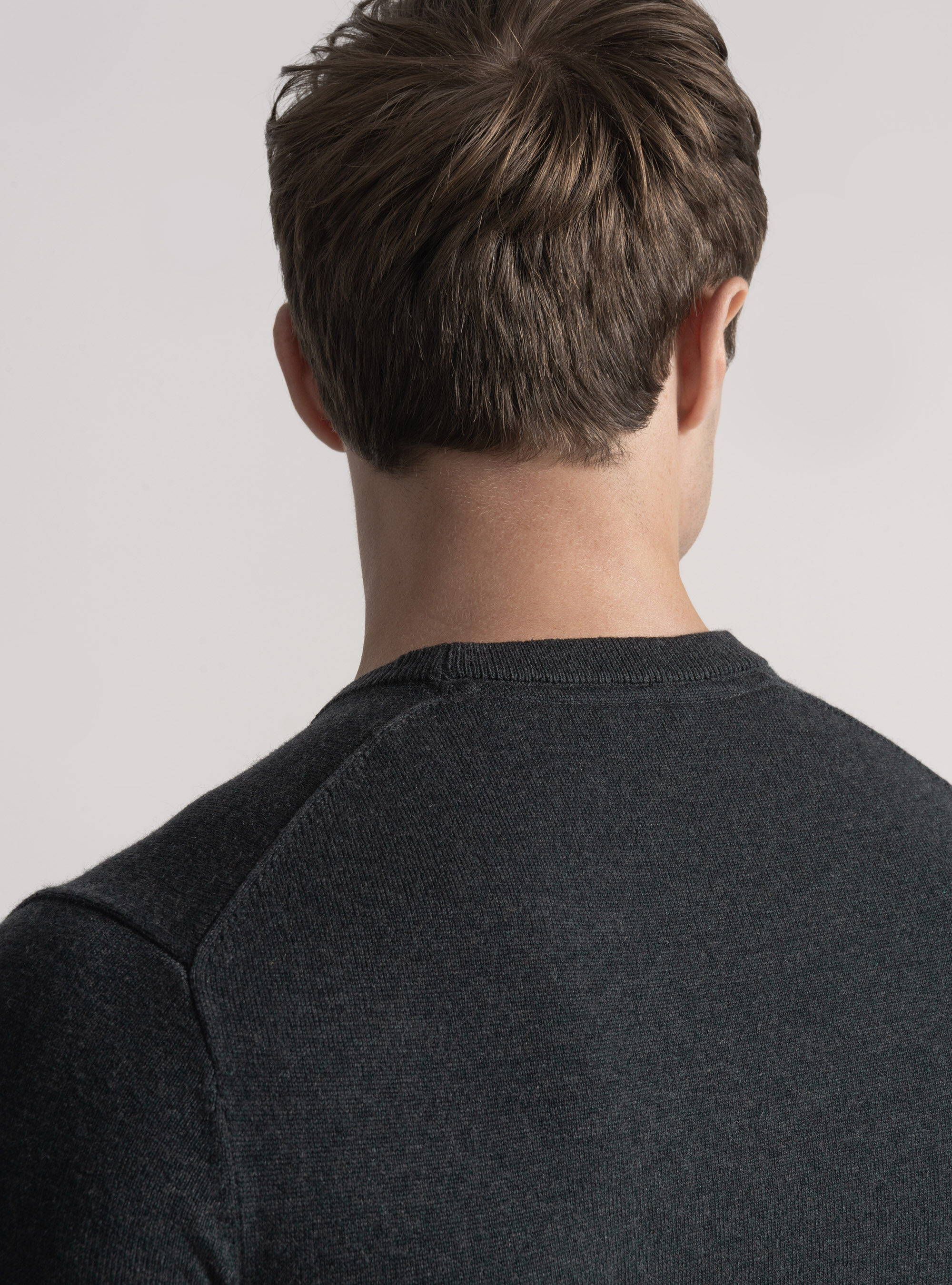 Maglia girocollo in misto lana, ASFALTO