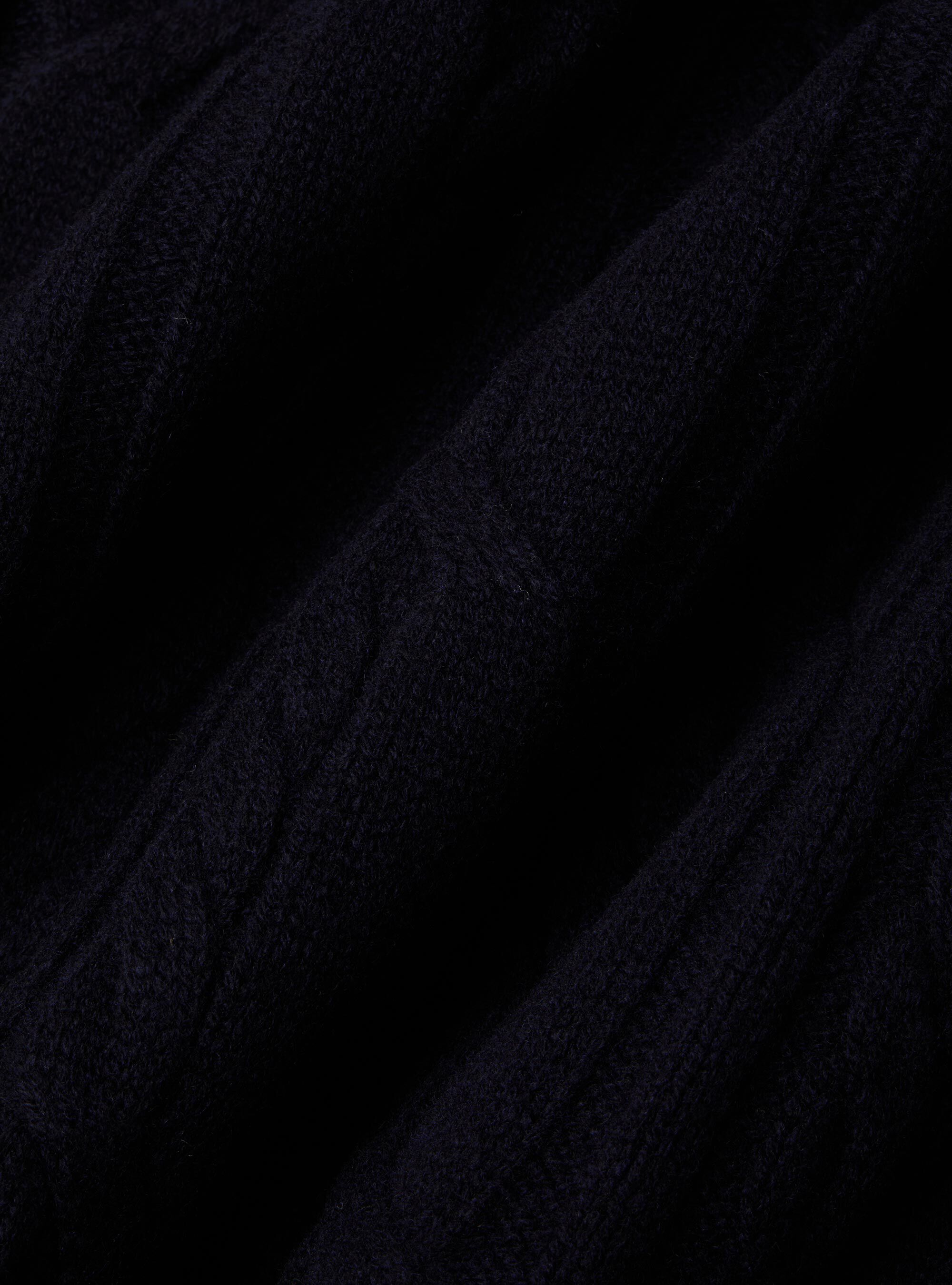 Wool and cashmere cable-knit cardigan, NAVY BLUE