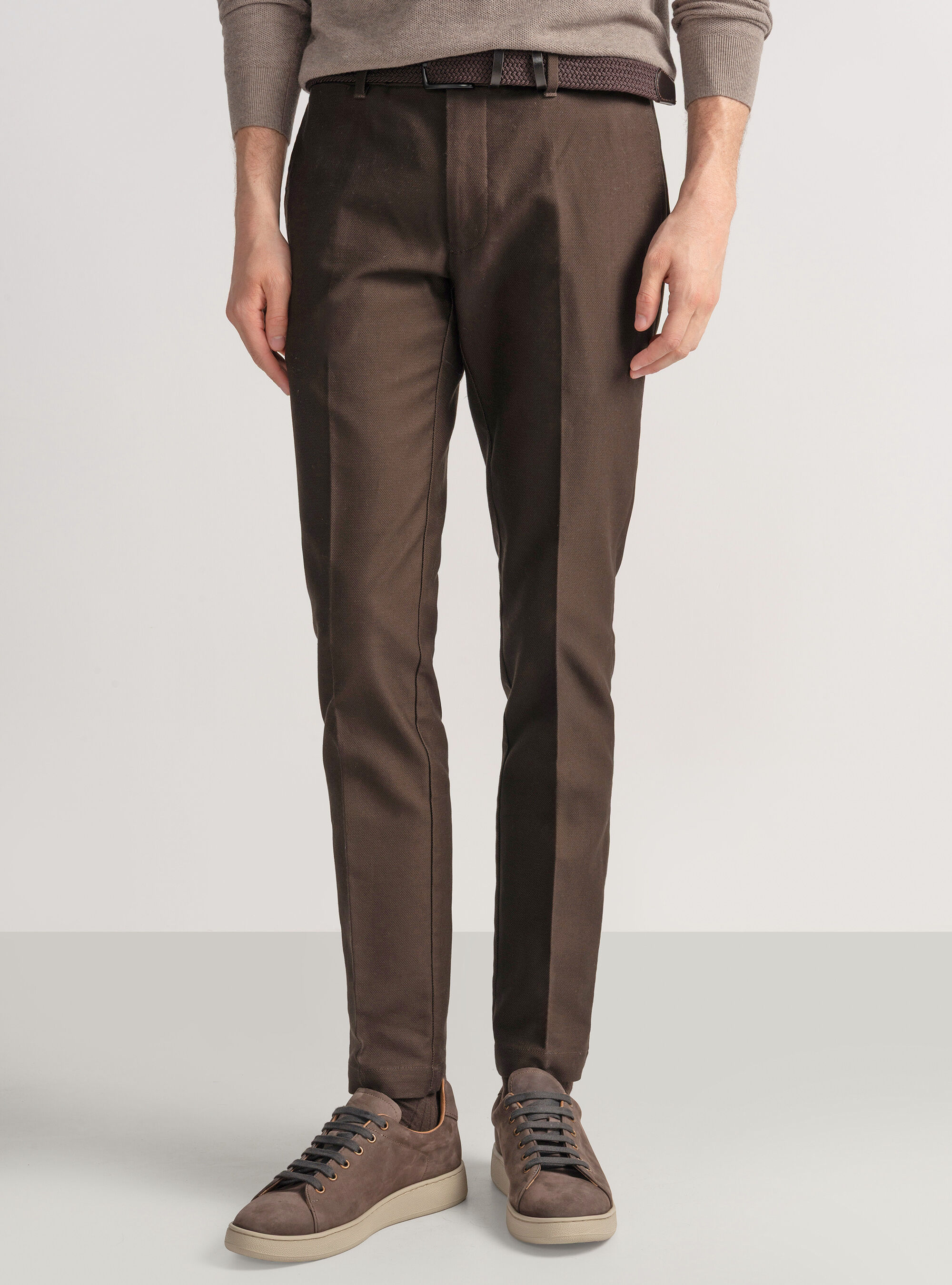 Pantal&oacute;n chino slim fit de algod&oacute;n reforzado, MARRON