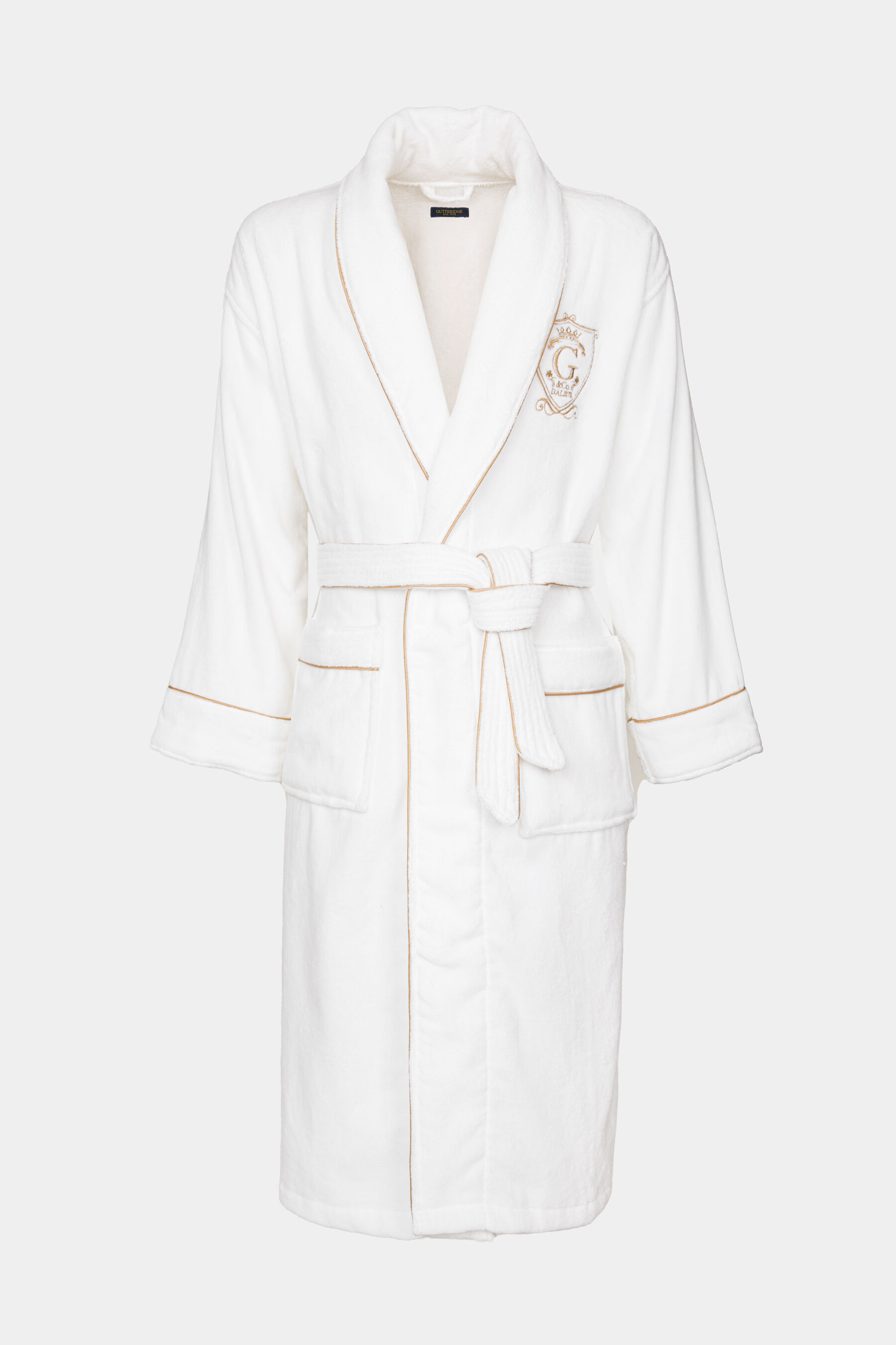 Cotton bathrobe with embroidered coat of arms