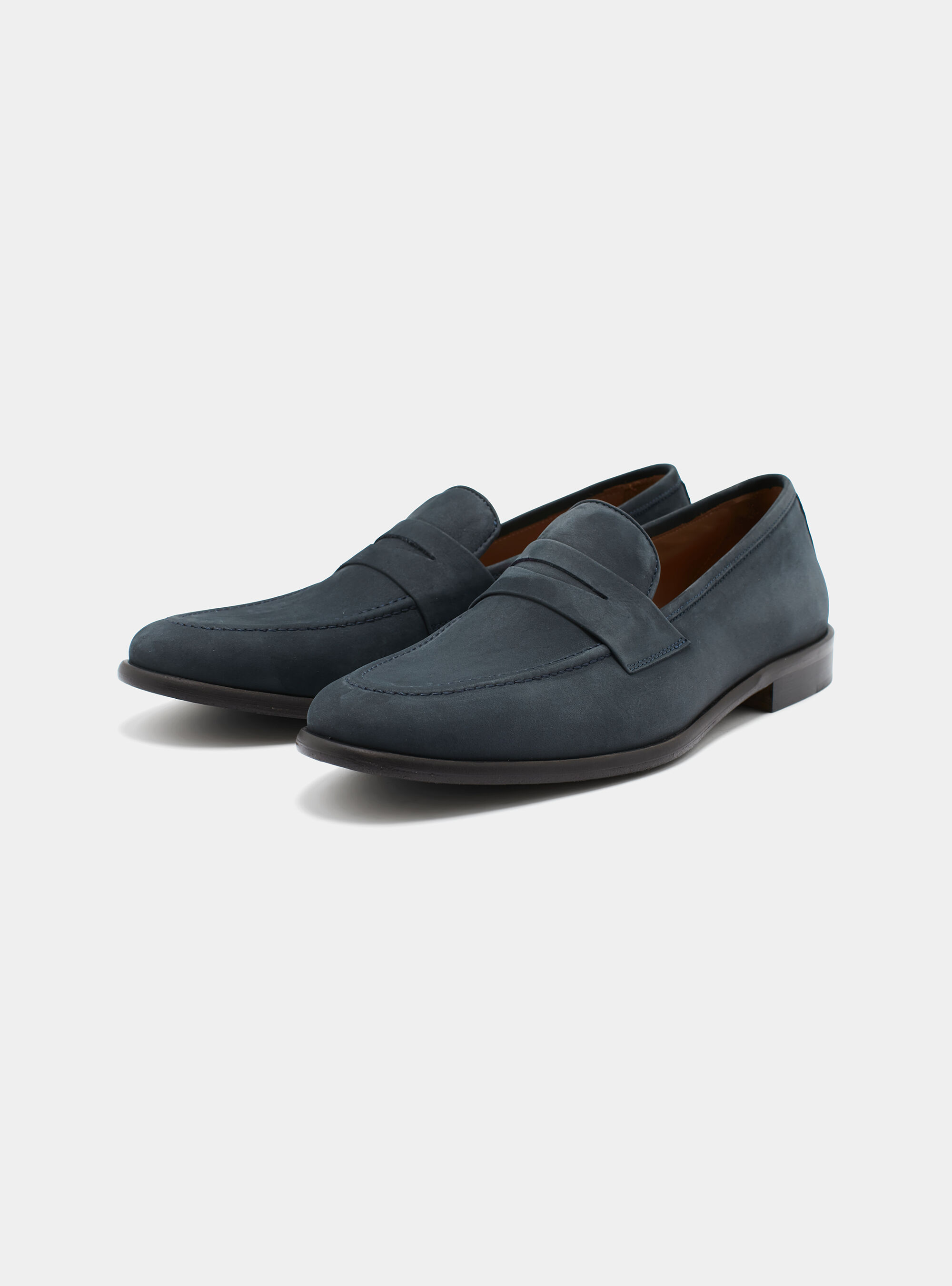 Mocassins en nubuck, BLEU