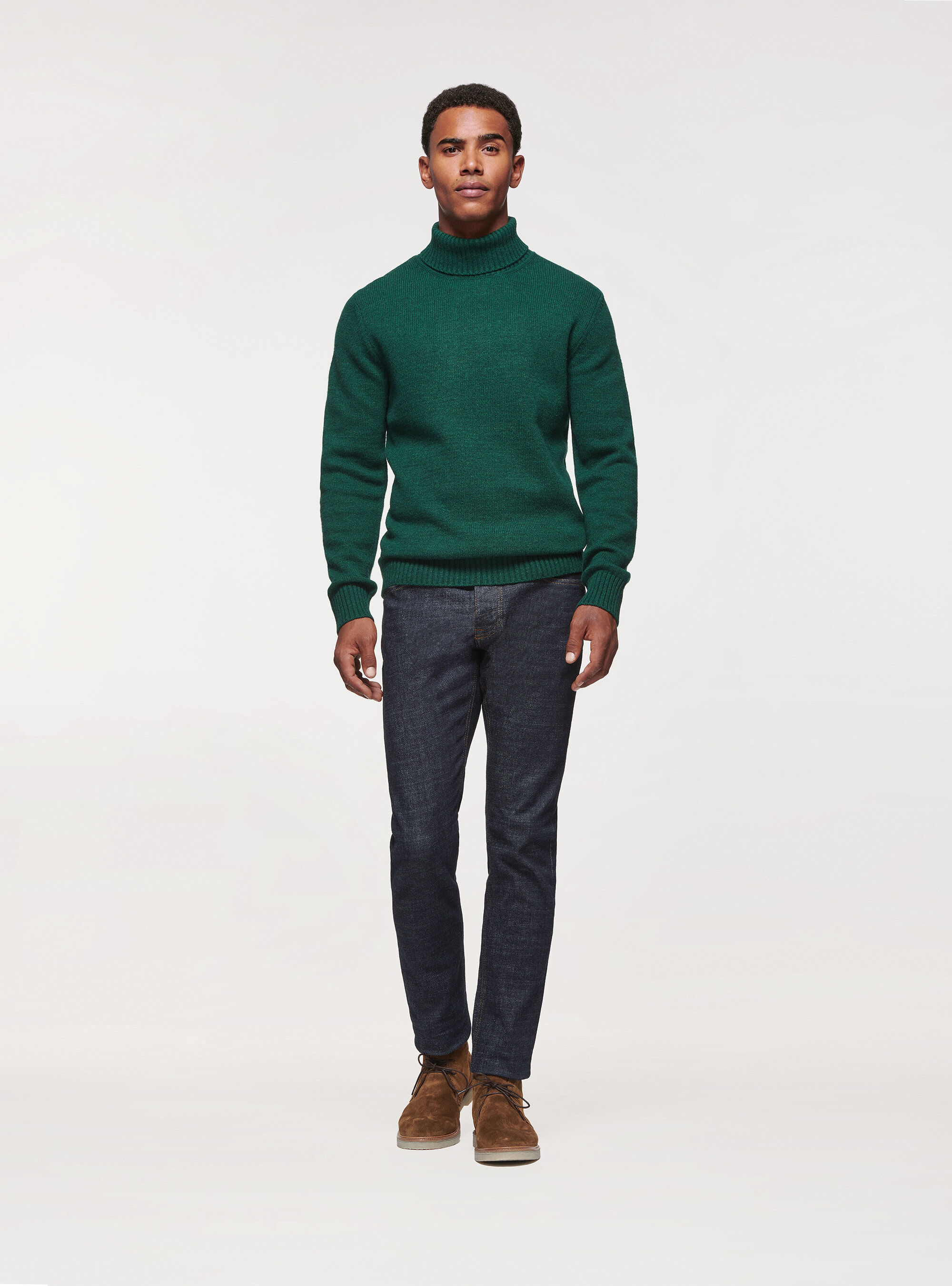 Wool-blend sweater, GREEN
