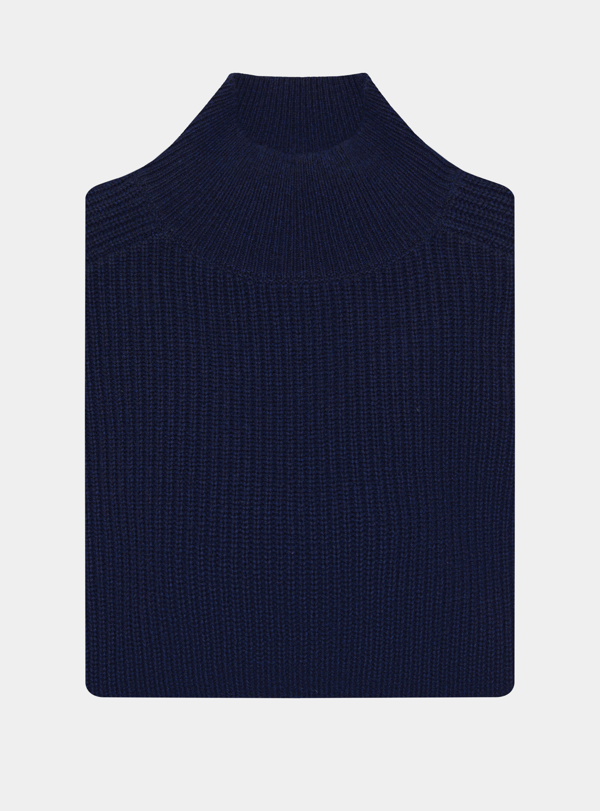 Maglia lupetto in misto lana costa perlata, BLU NAVY