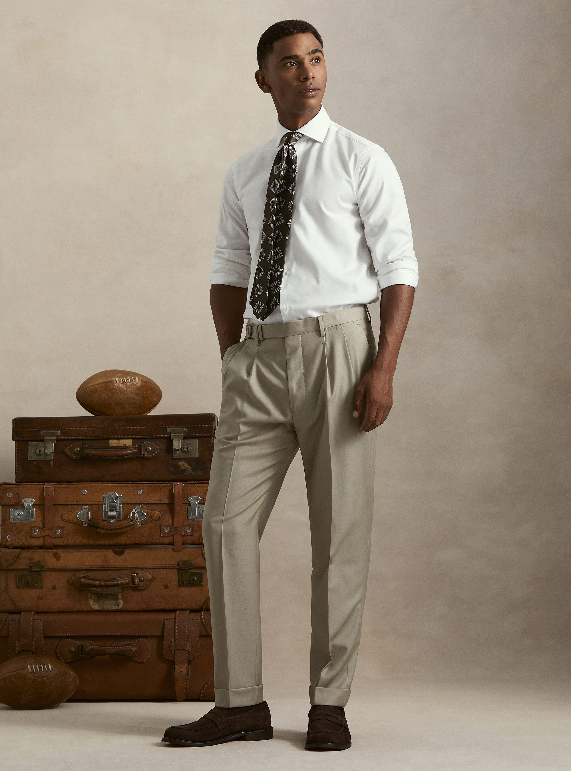 Pantalones de pinzas en lana de Vitale Barberis Canonico