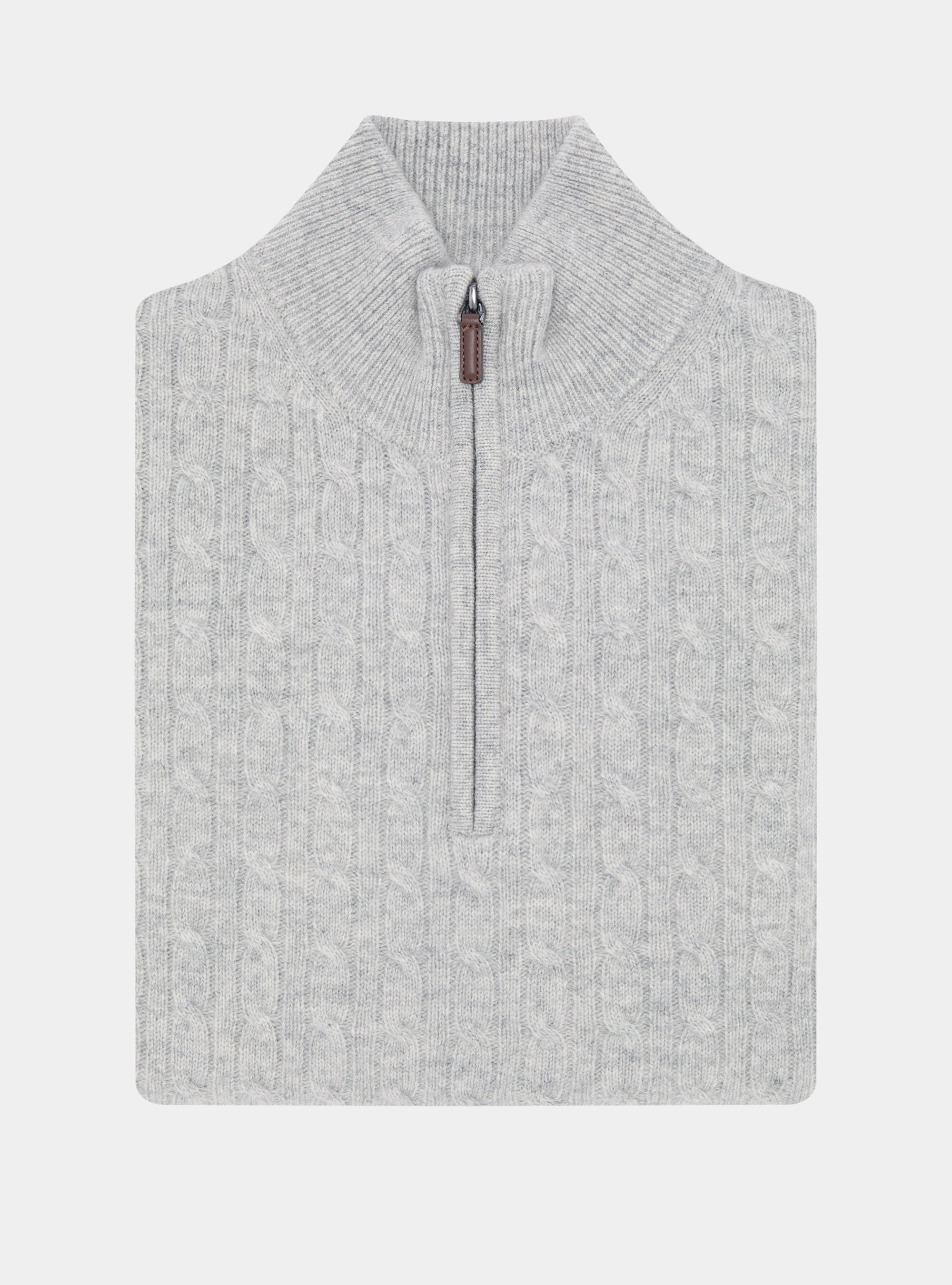 Trikot mit Rundhalsausschnitt und Borte aus Kaschmirwolle, GRIGIO CHIARO MEL 0150C