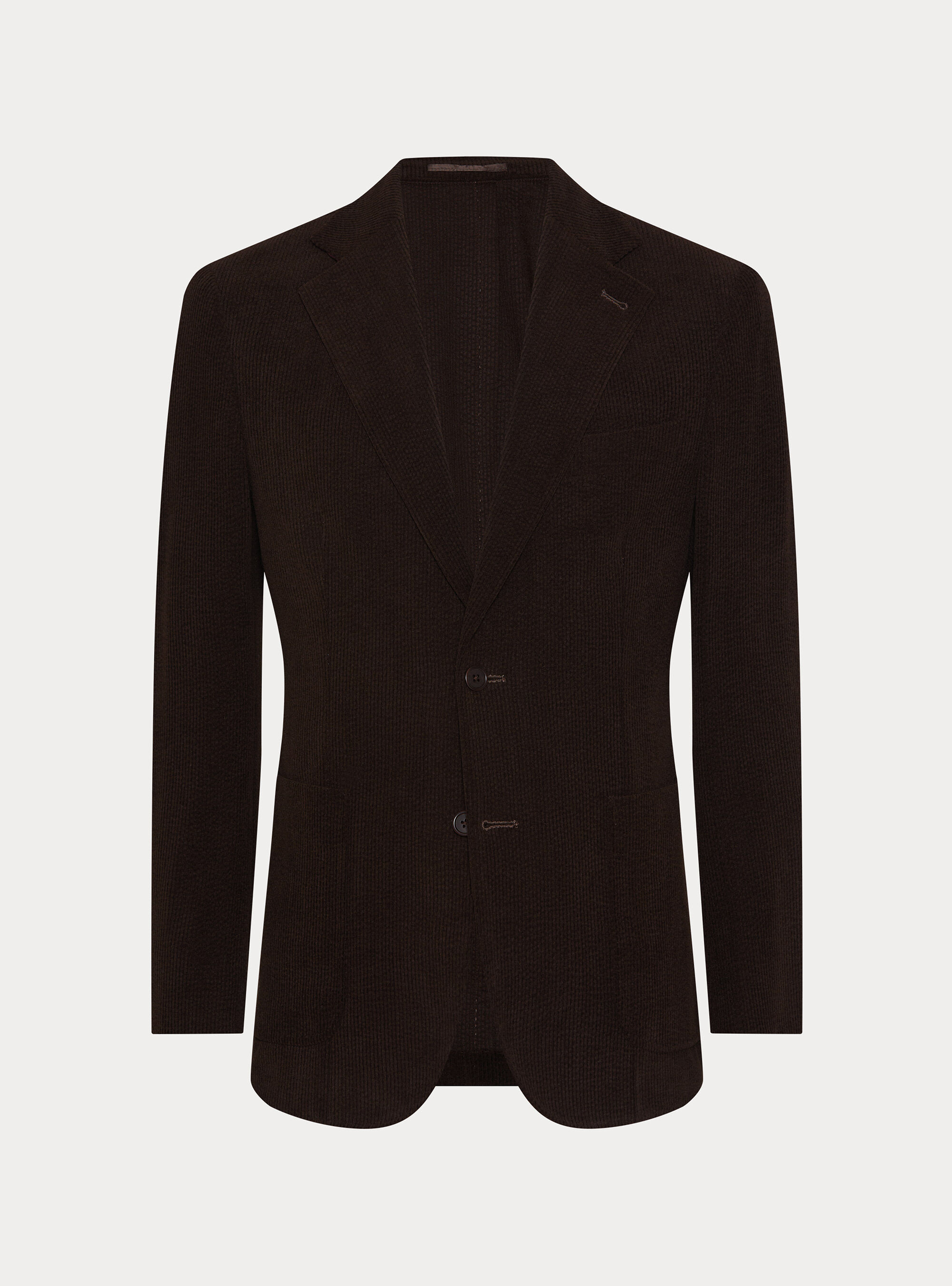 Veste droite en velours extensible, MARRON