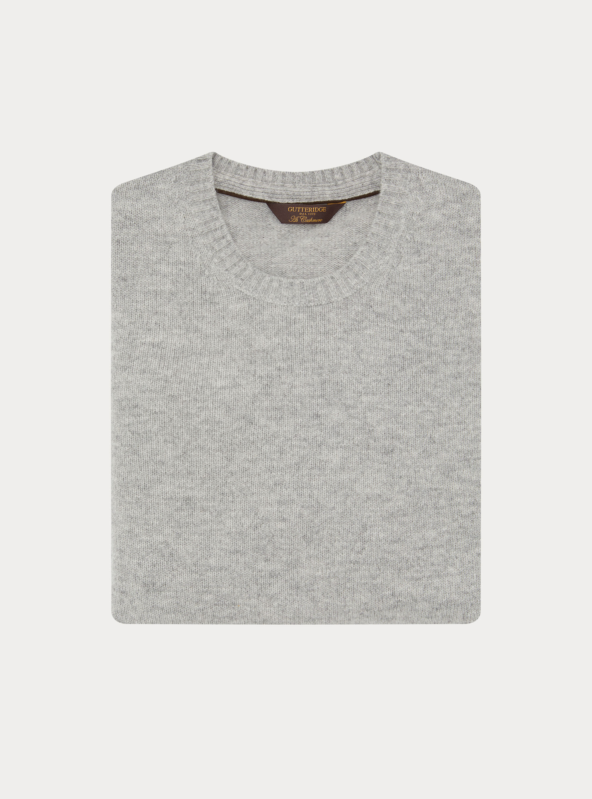 Crew-neck sweater in a wool and cashmere blend, LIGHT GREY MELANGE