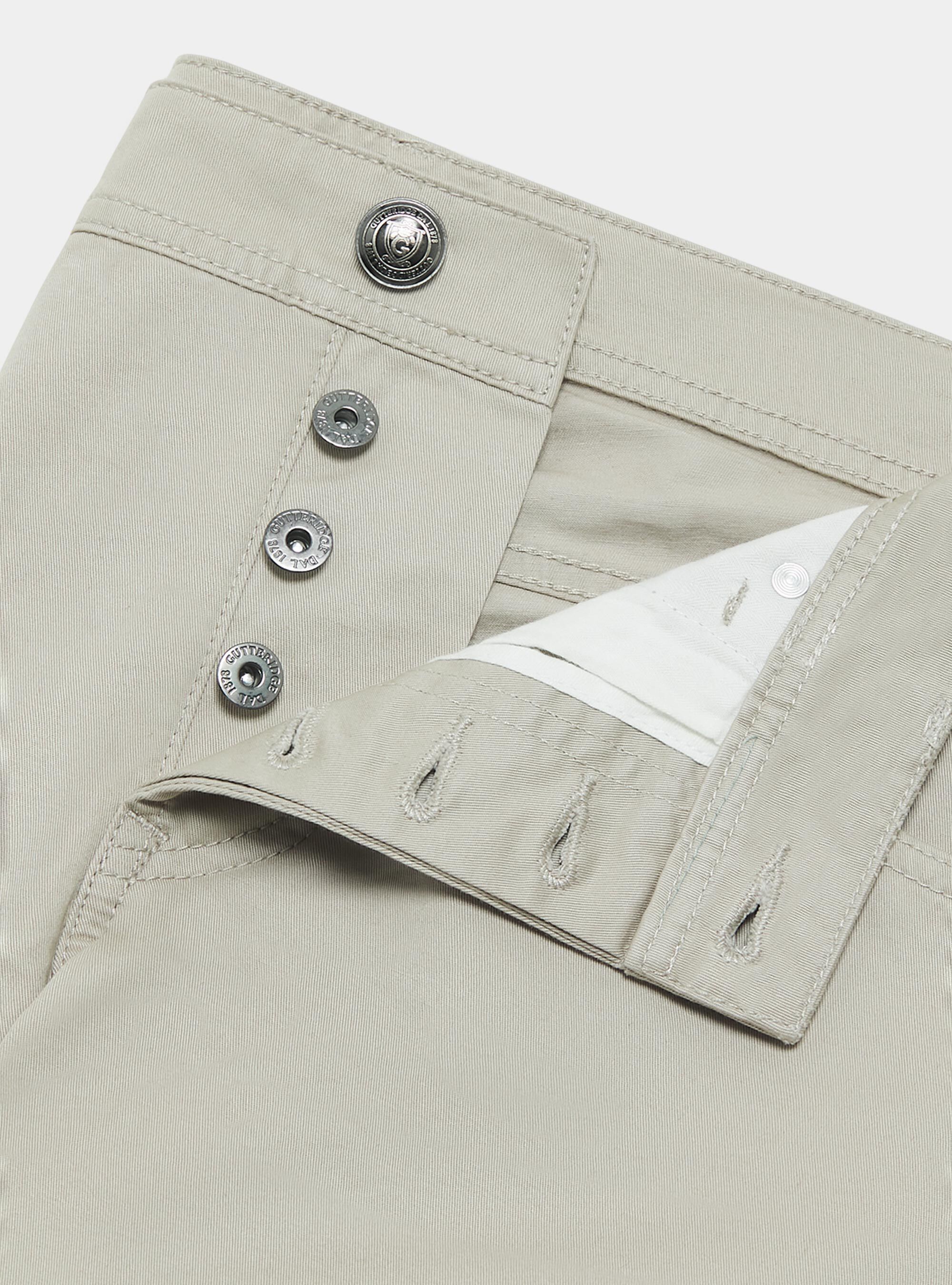 Pantaloni 5 tasche in twill di cotone, SABBIA