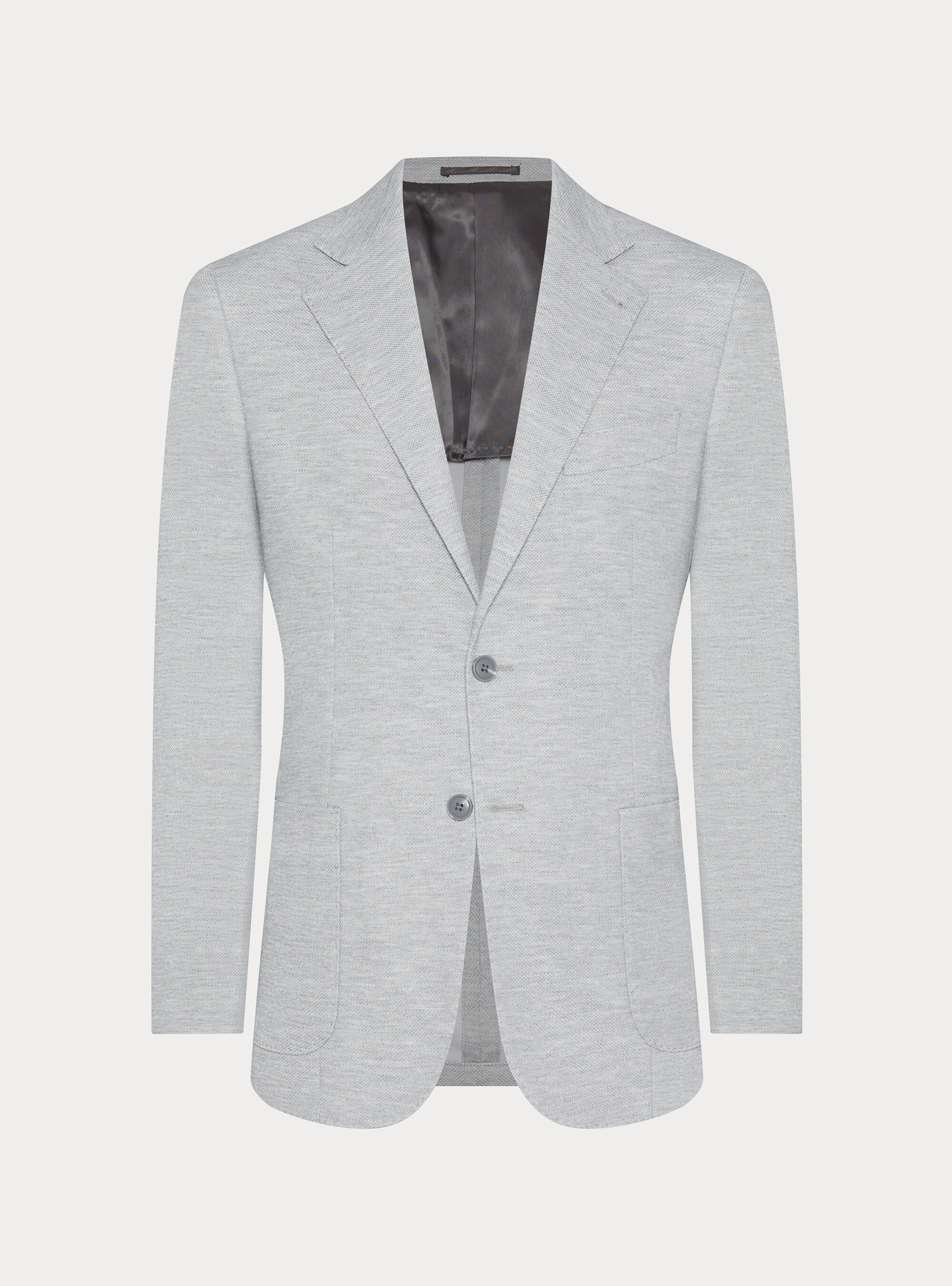 Giacca monopetto in jersey singolo, GRIGIO MELANGE 0151C