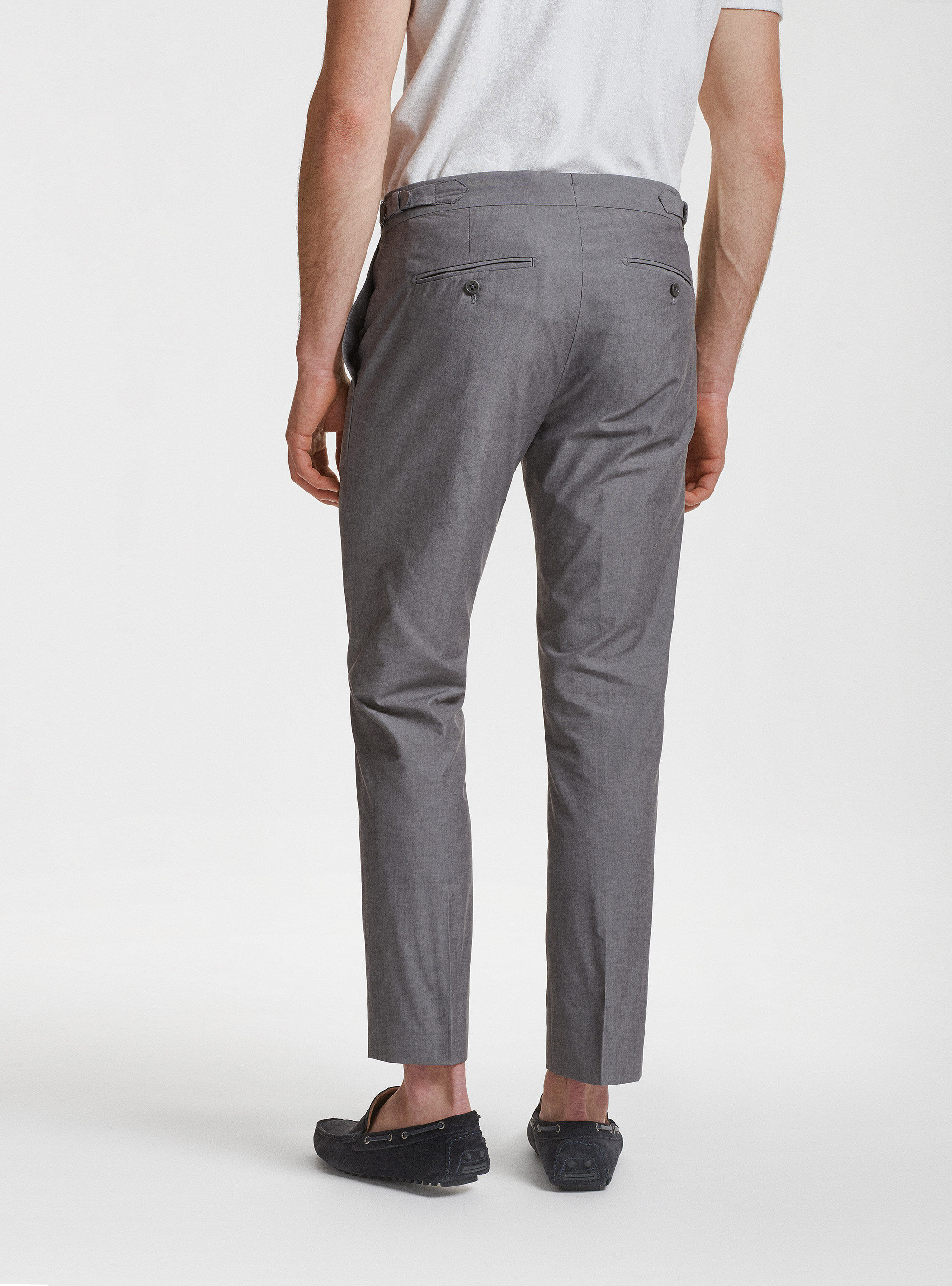 Pantaloni per abito in misto cotone DUEMILAGORI, GRIGIO CHIARO MELANGE