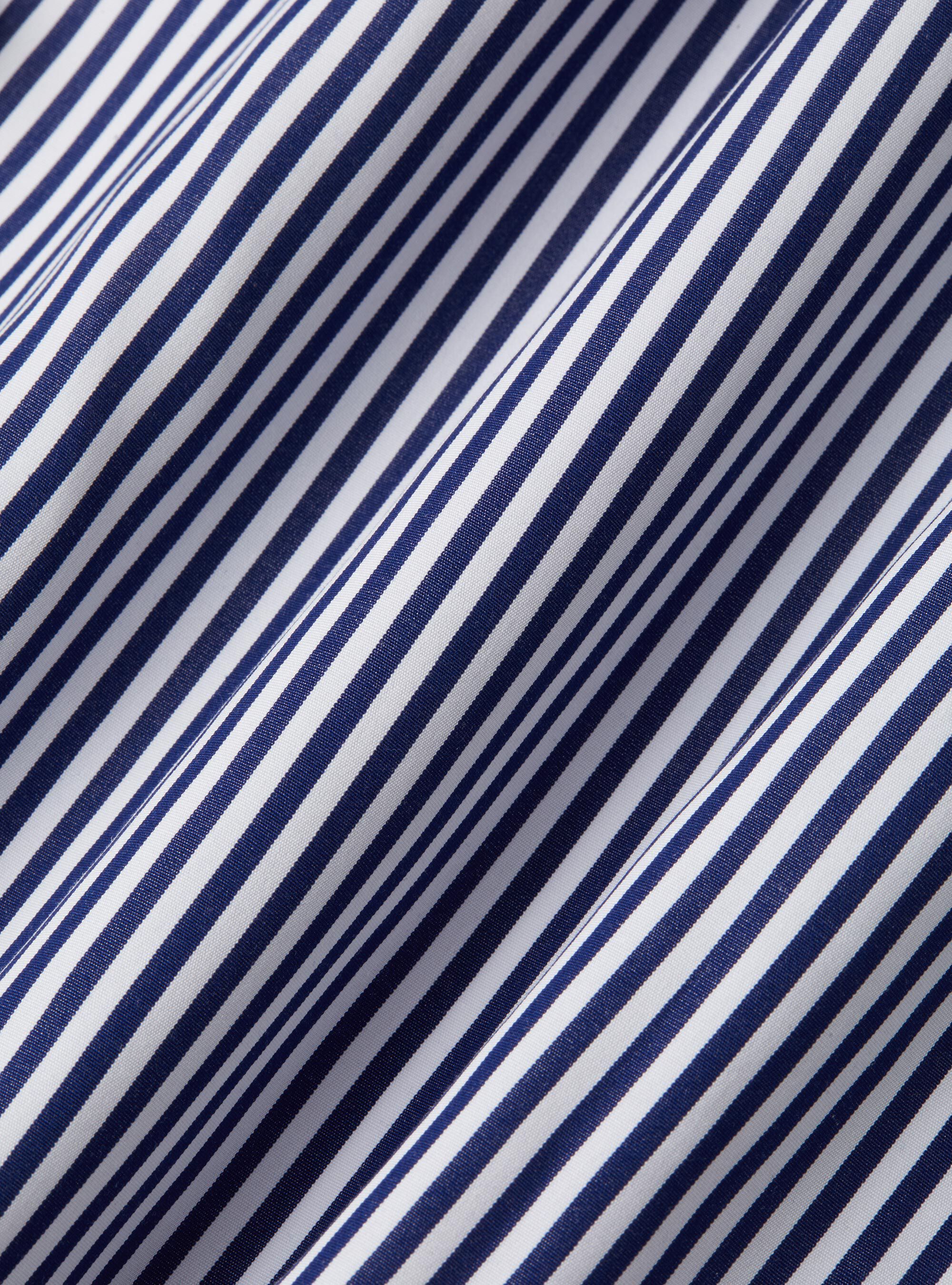 Striped cotton poplin shirt, NAVY BLUE