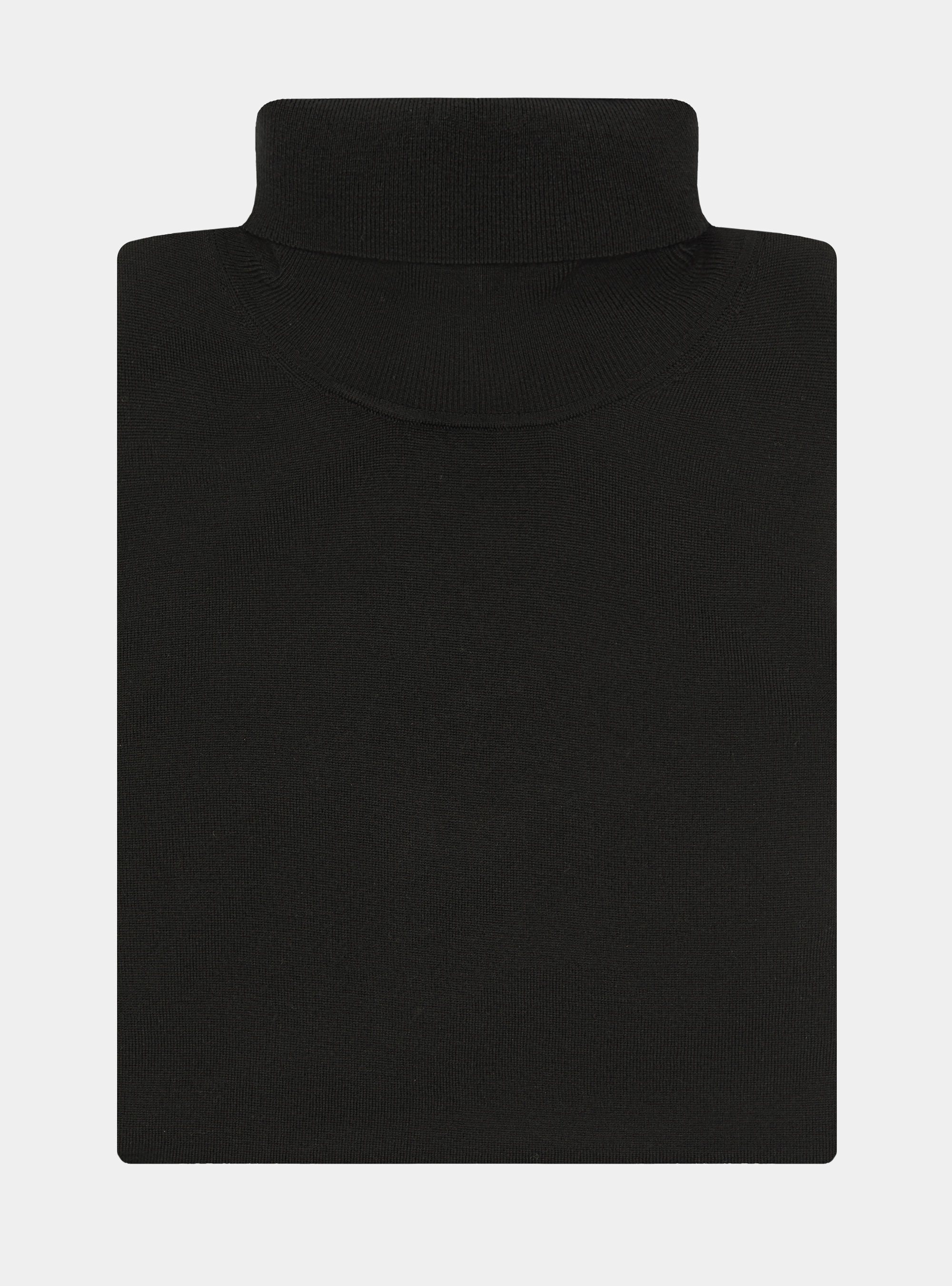 Rollkragenpullover aus reiner extrafeiner Merinowolle, NERO 0100C