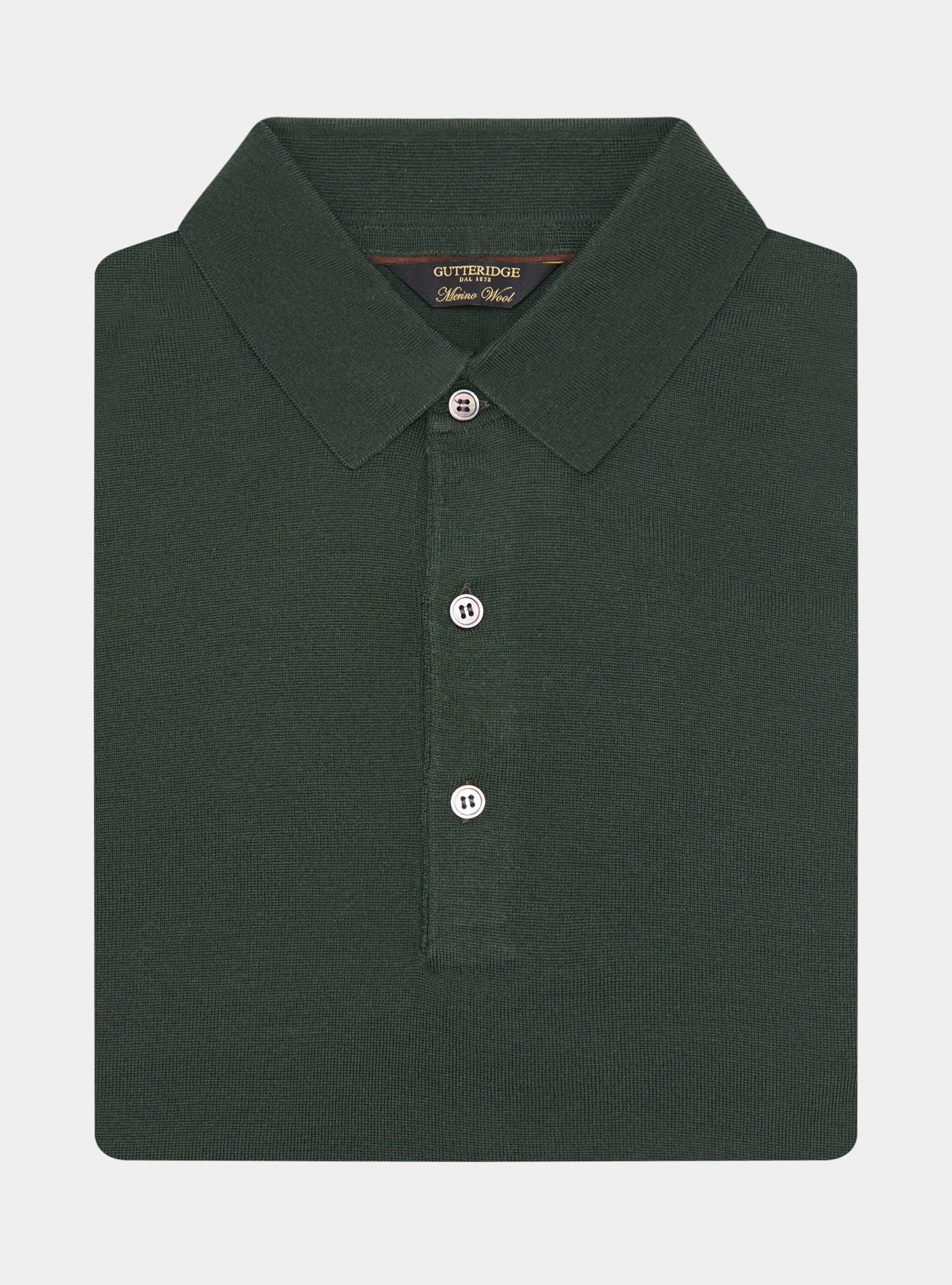 Strick-Poloshirt aus extrafeiner Merinowolle, MILITARE 0609C
