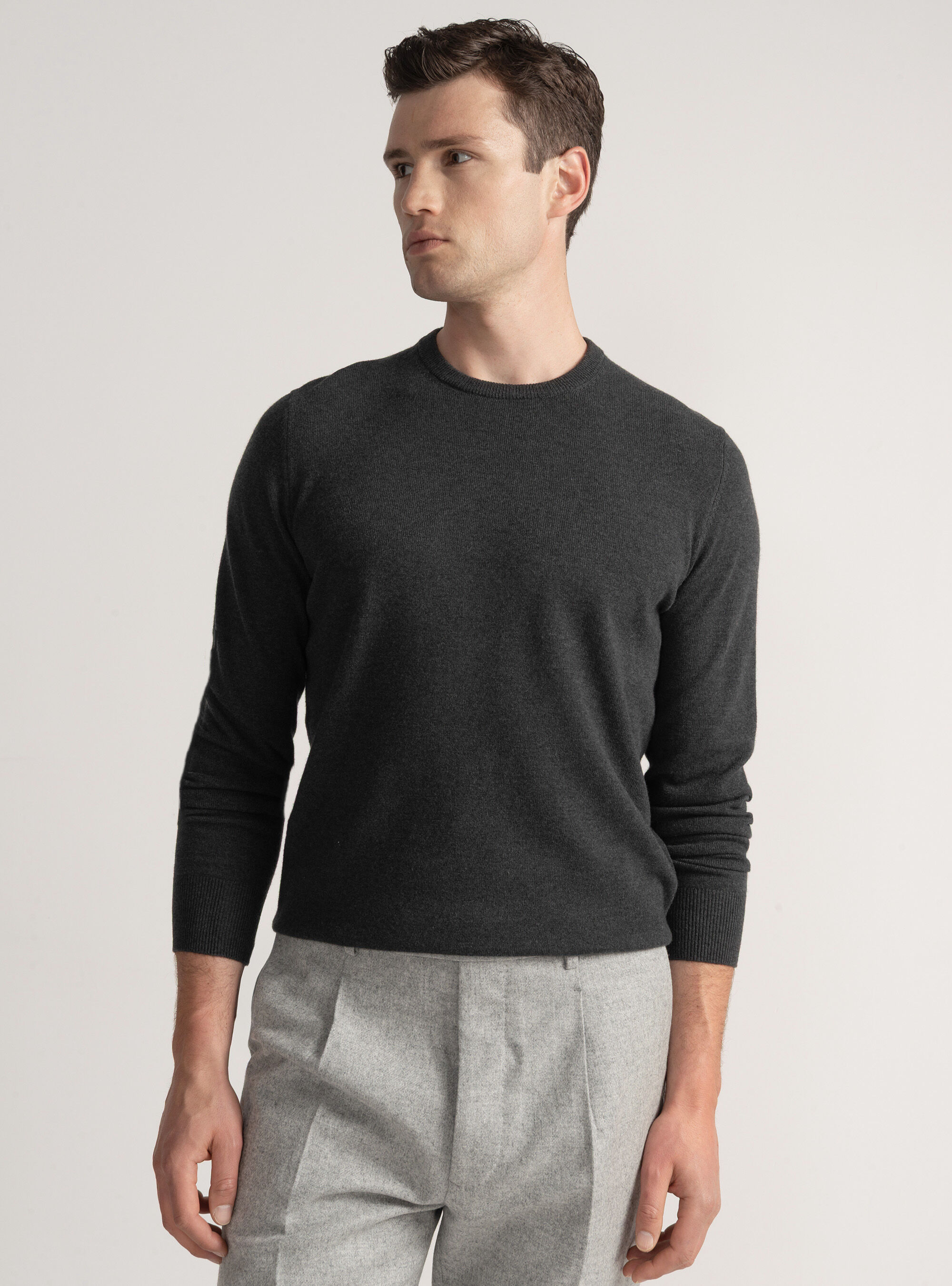 Lambswool and cashmere crew-neck sweater