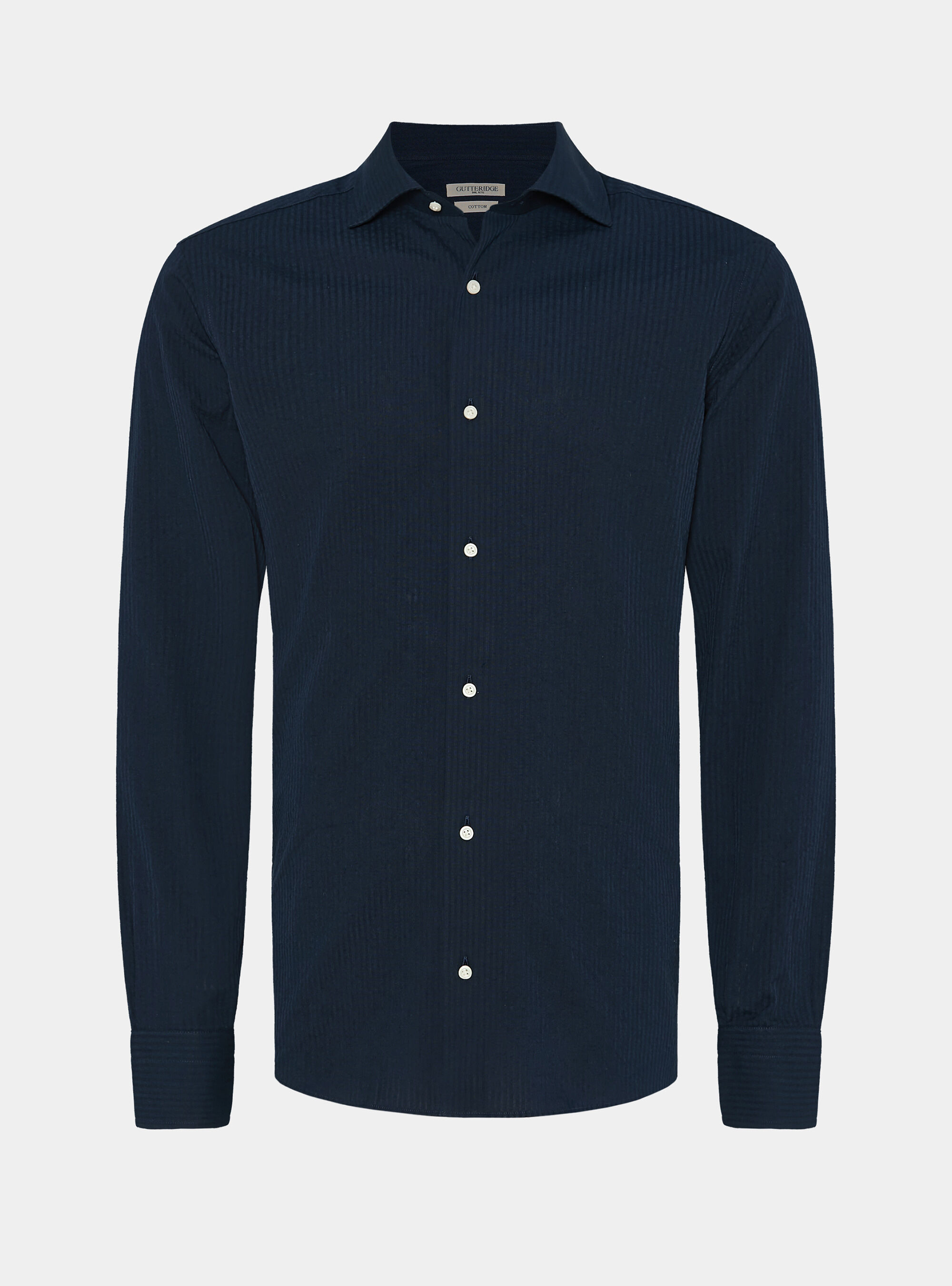Seersucker cotton shirt, NAVY BLUE