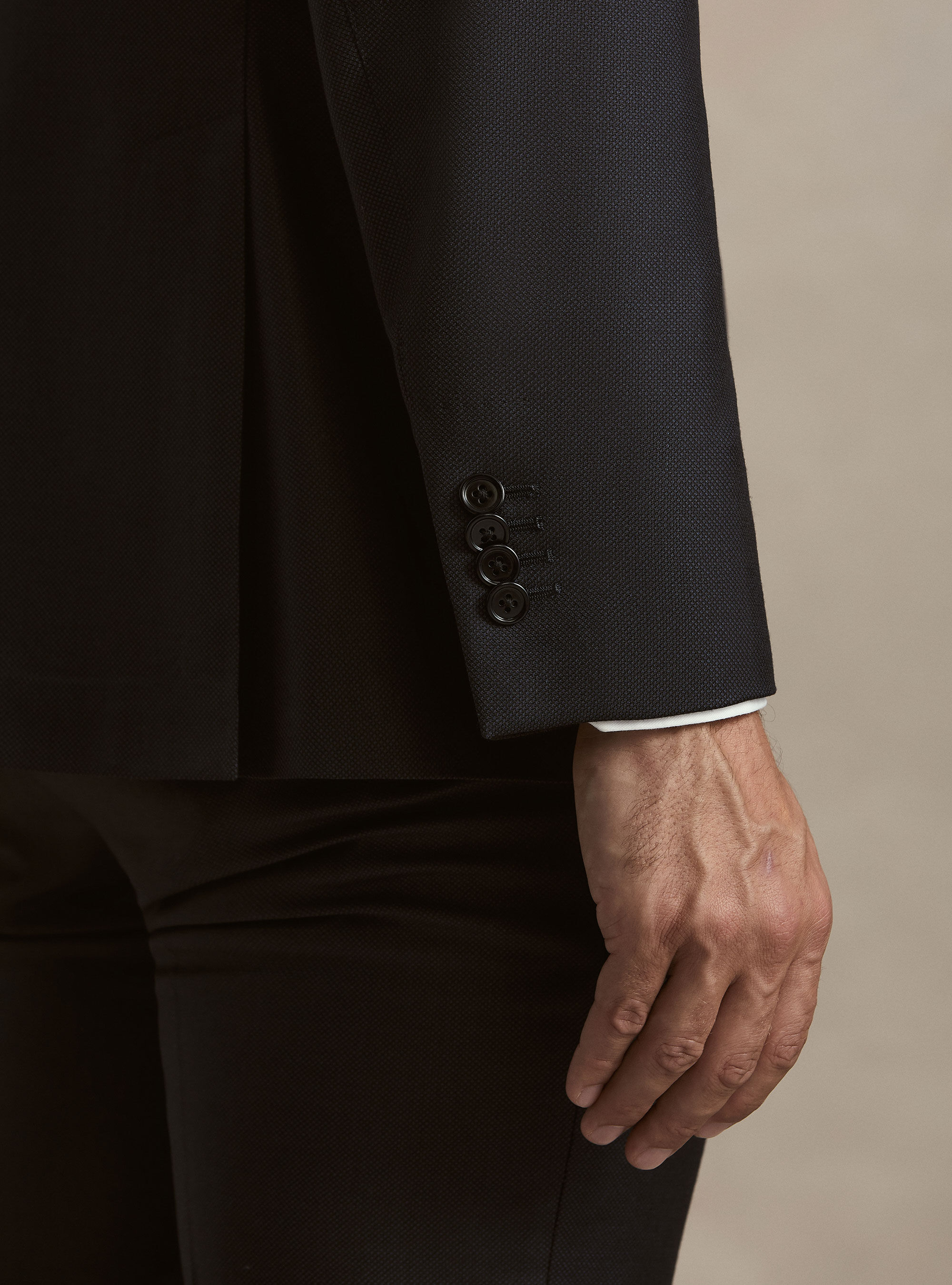 Pure wool bird's eye suit blazer by Vitale Barberis Canonico, NAVY BLUE