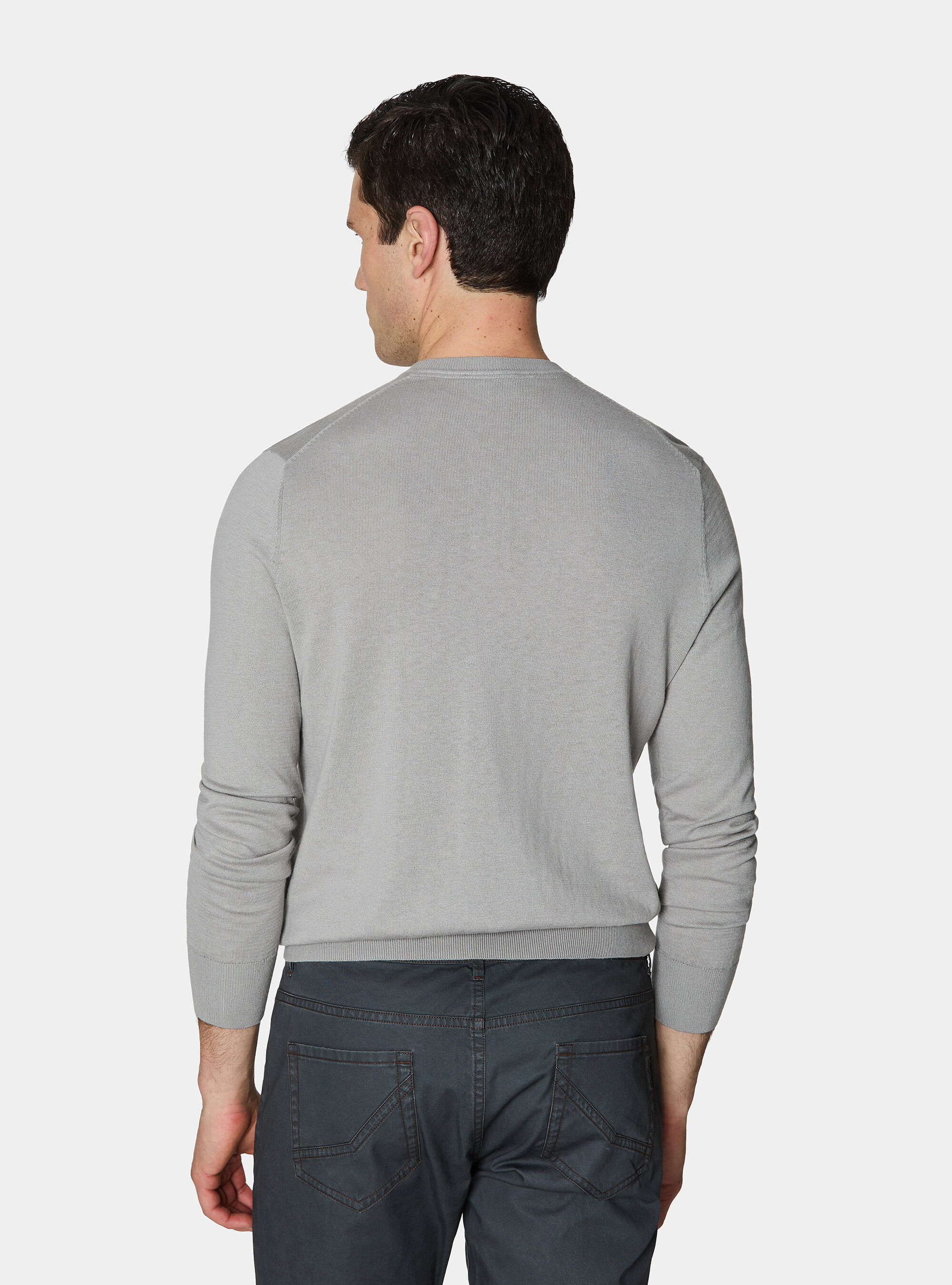 Rundhals-Pullover aus Baumwolle, Seide und Kaschmir, PERLA 0178C