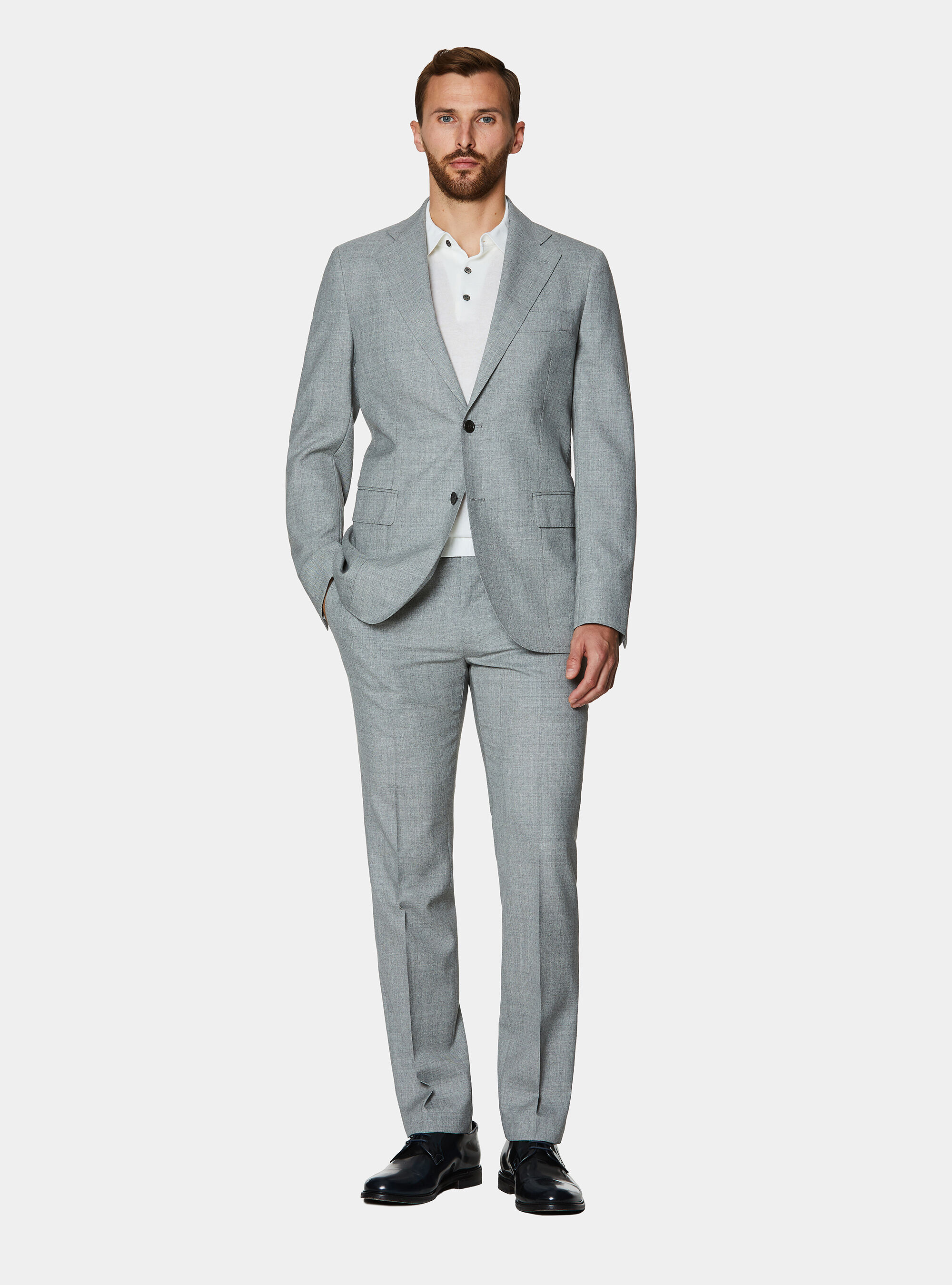 Vitale Barberis Canonico pure wool suit blazer, LIGHT GREY MELANGE