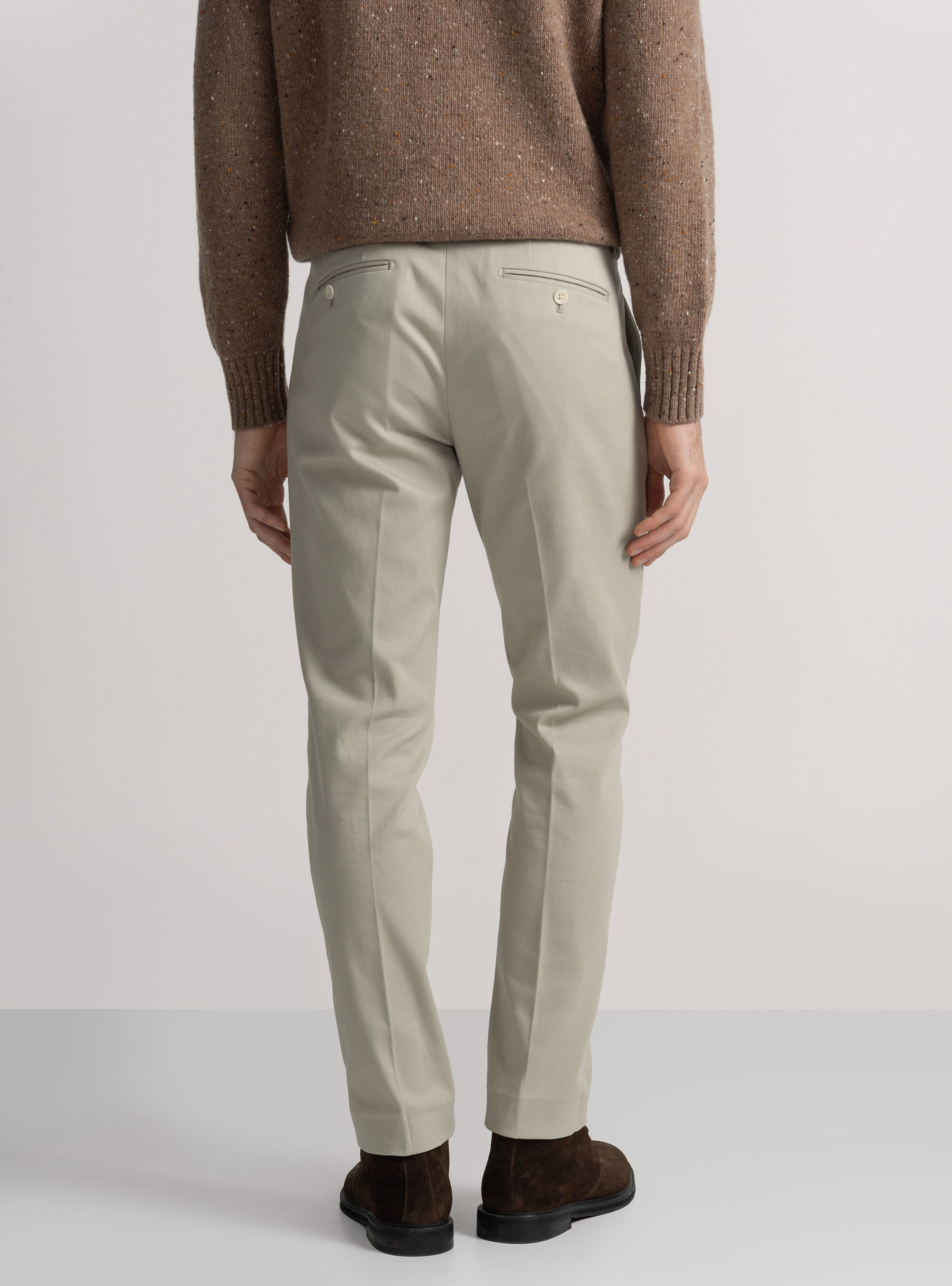 Frosted cotton trousers, ECRU