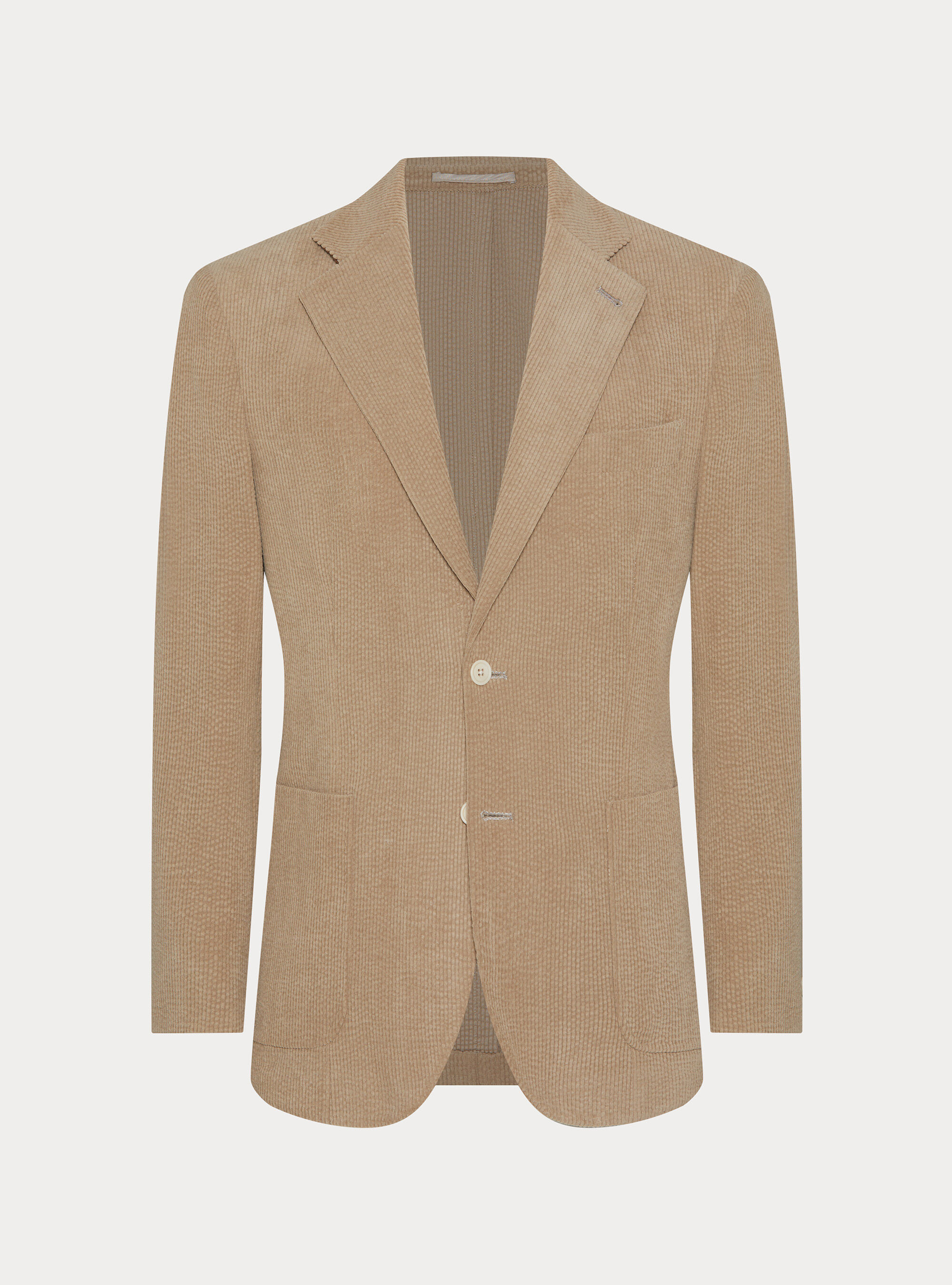 Veste droite en velours extensible, SABLE