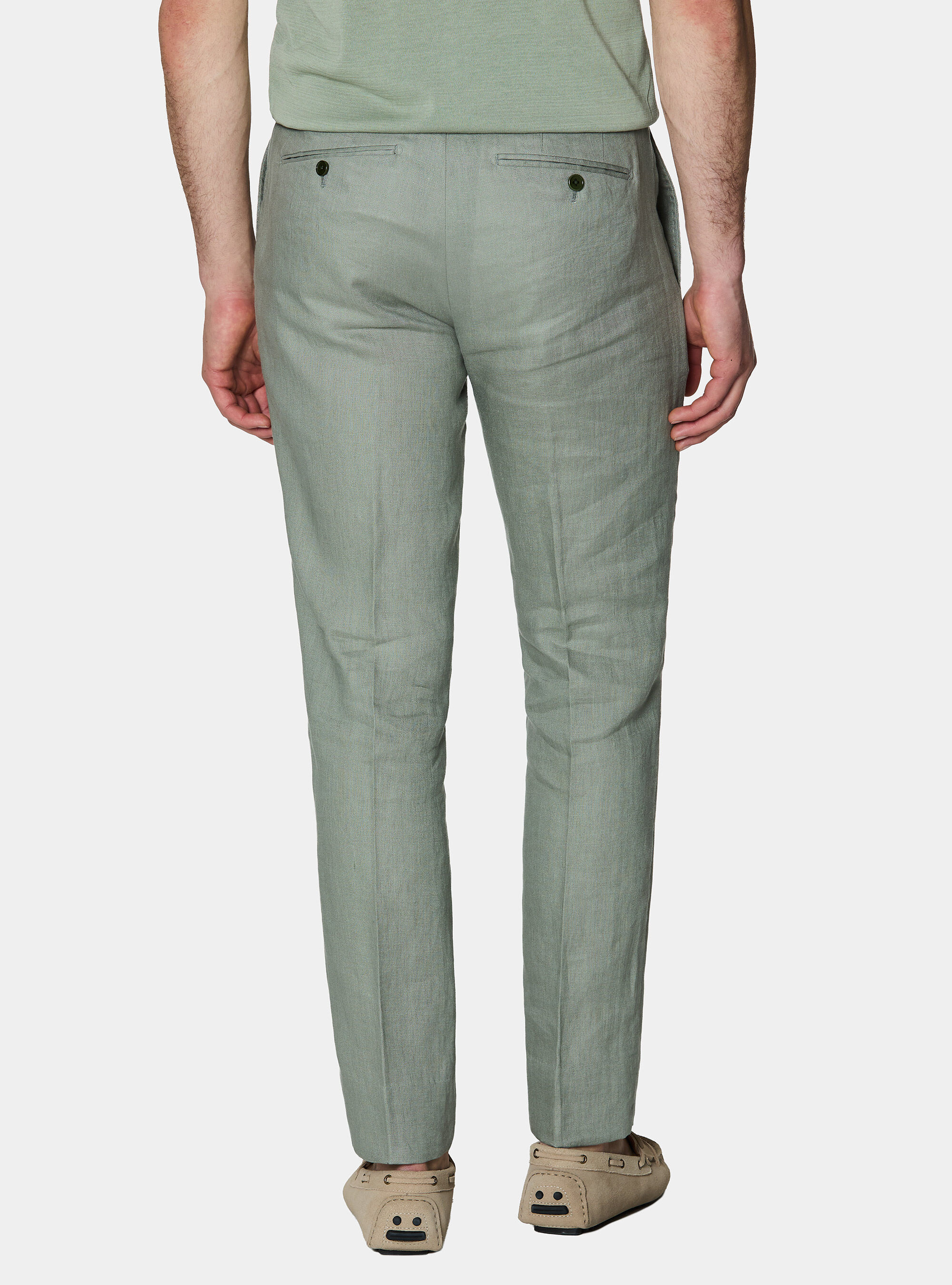 Pure linen suit trousers, SALVIA 0602C