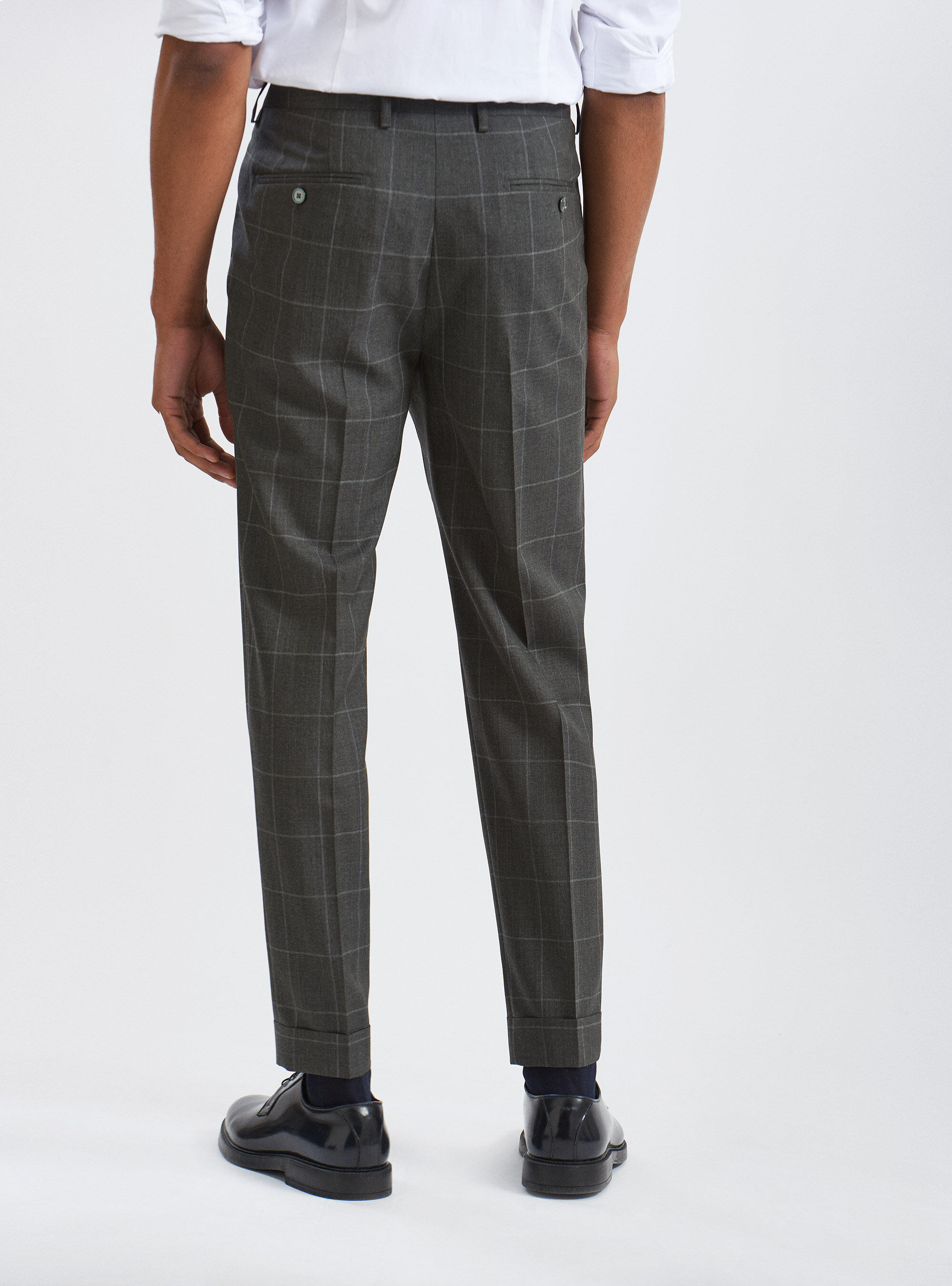 Checked suit trousers in pure wool fabric Vitale Barberis Canonico, GREEN