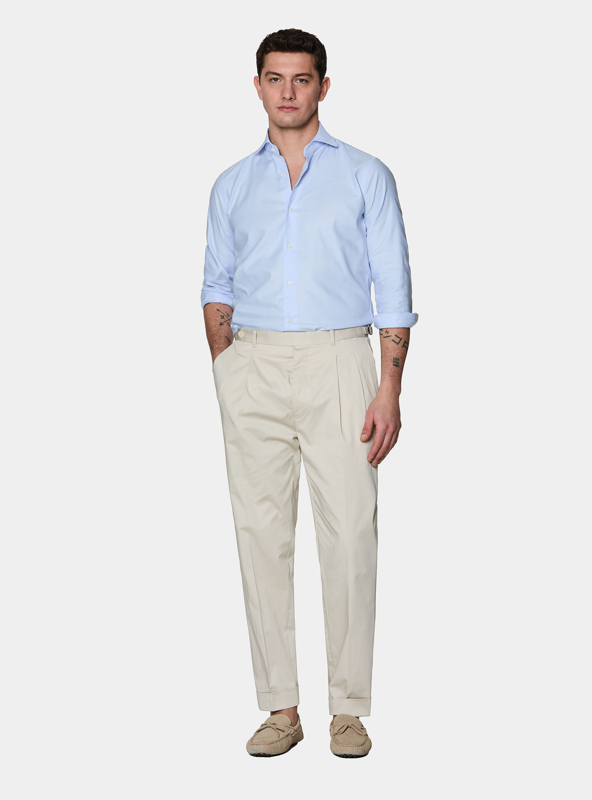 Camicia in cotone oxford, AZZURRO 0290C