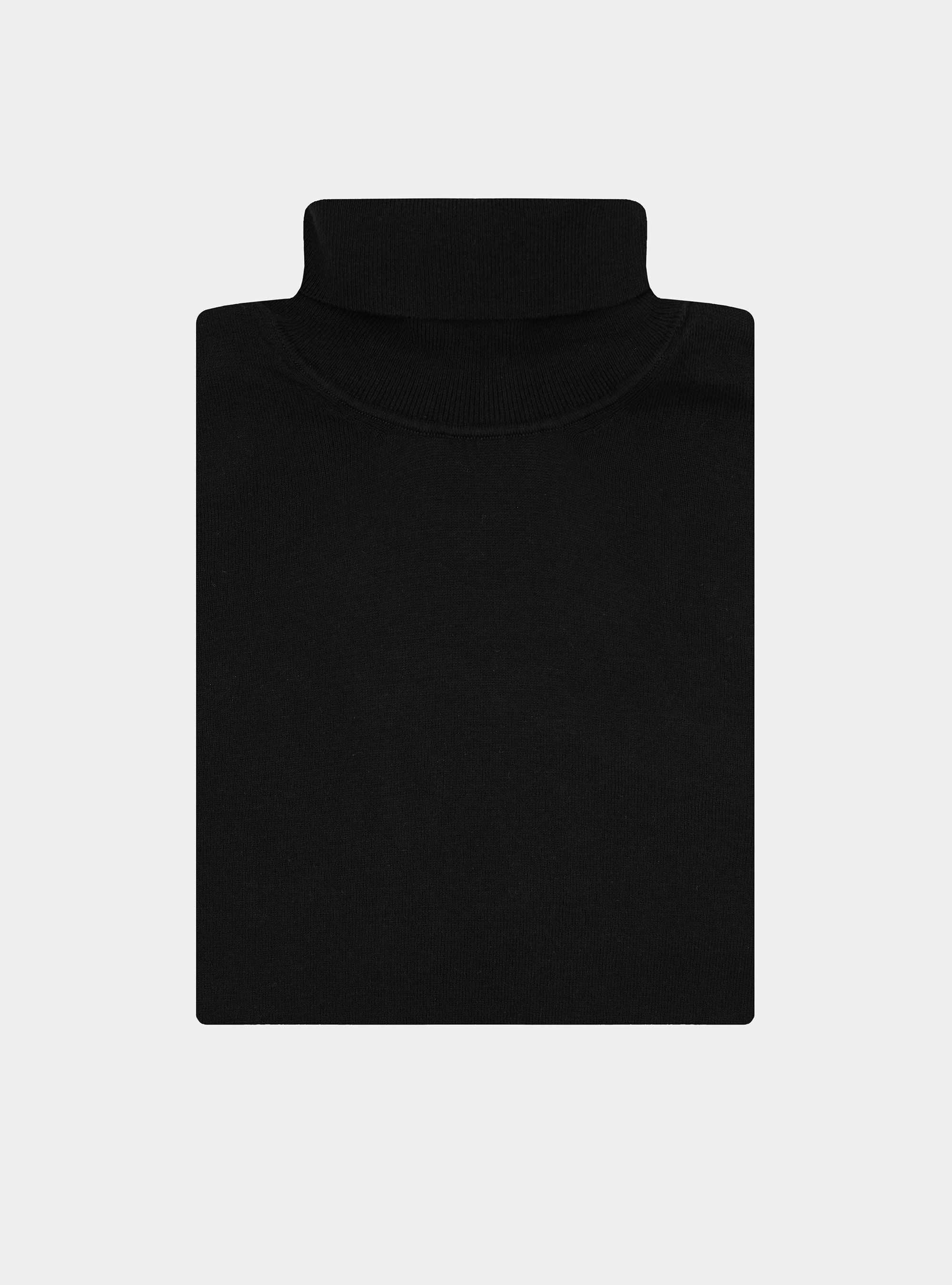Cotton and Cashmere Turtleneck, BLACK