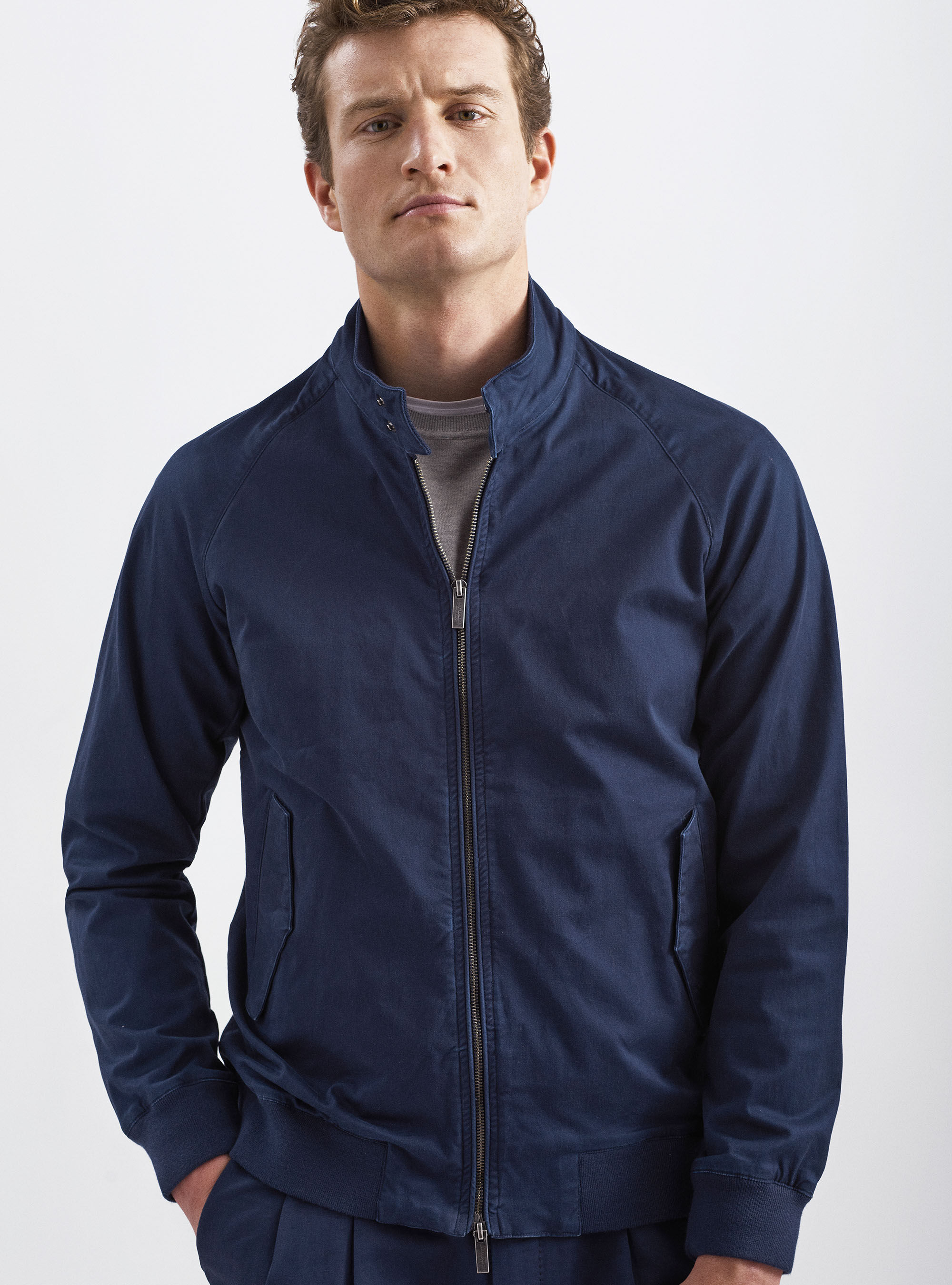 Bomber in twill di cotone stretch
