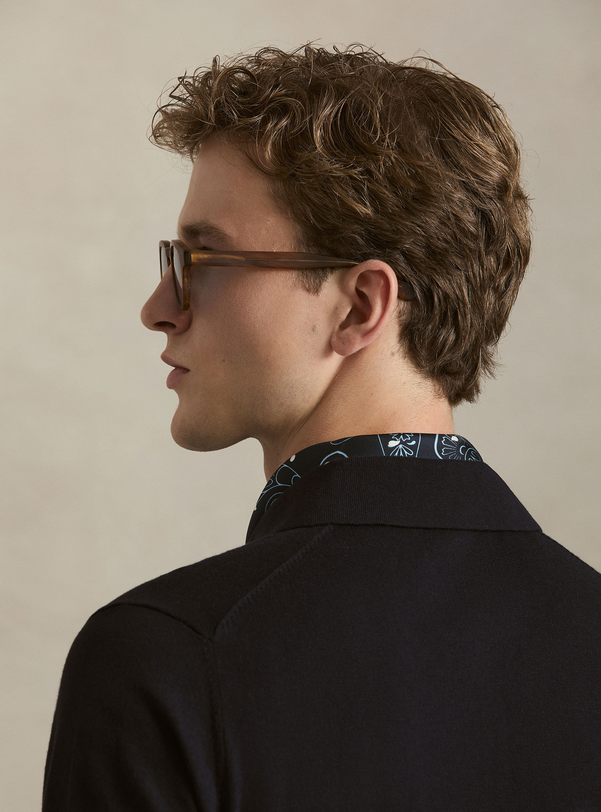 Polo in maglia di cotone e cashmere, BLU NAVY