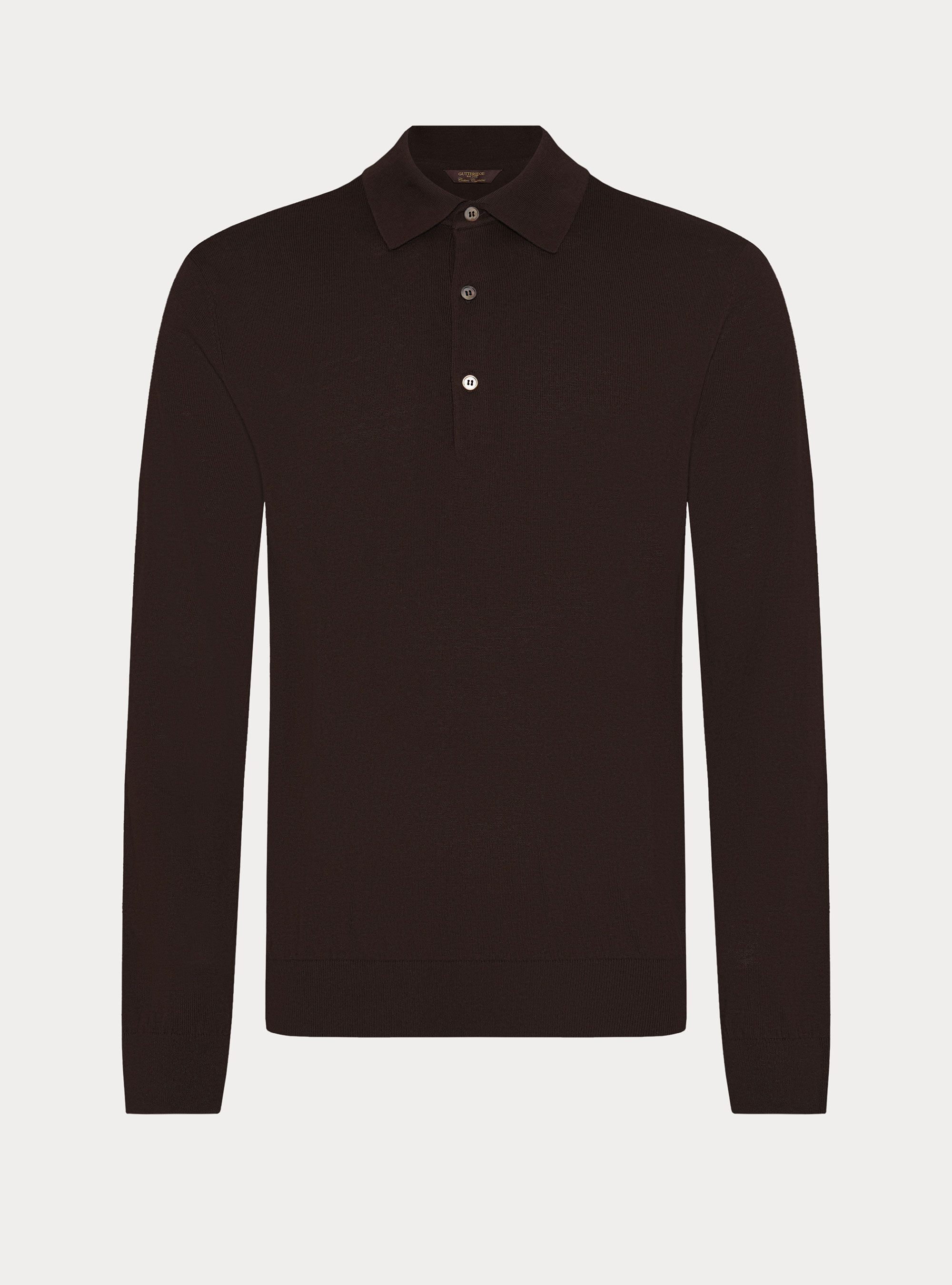 Cotton and cashmere blend knitted polo, BROWN