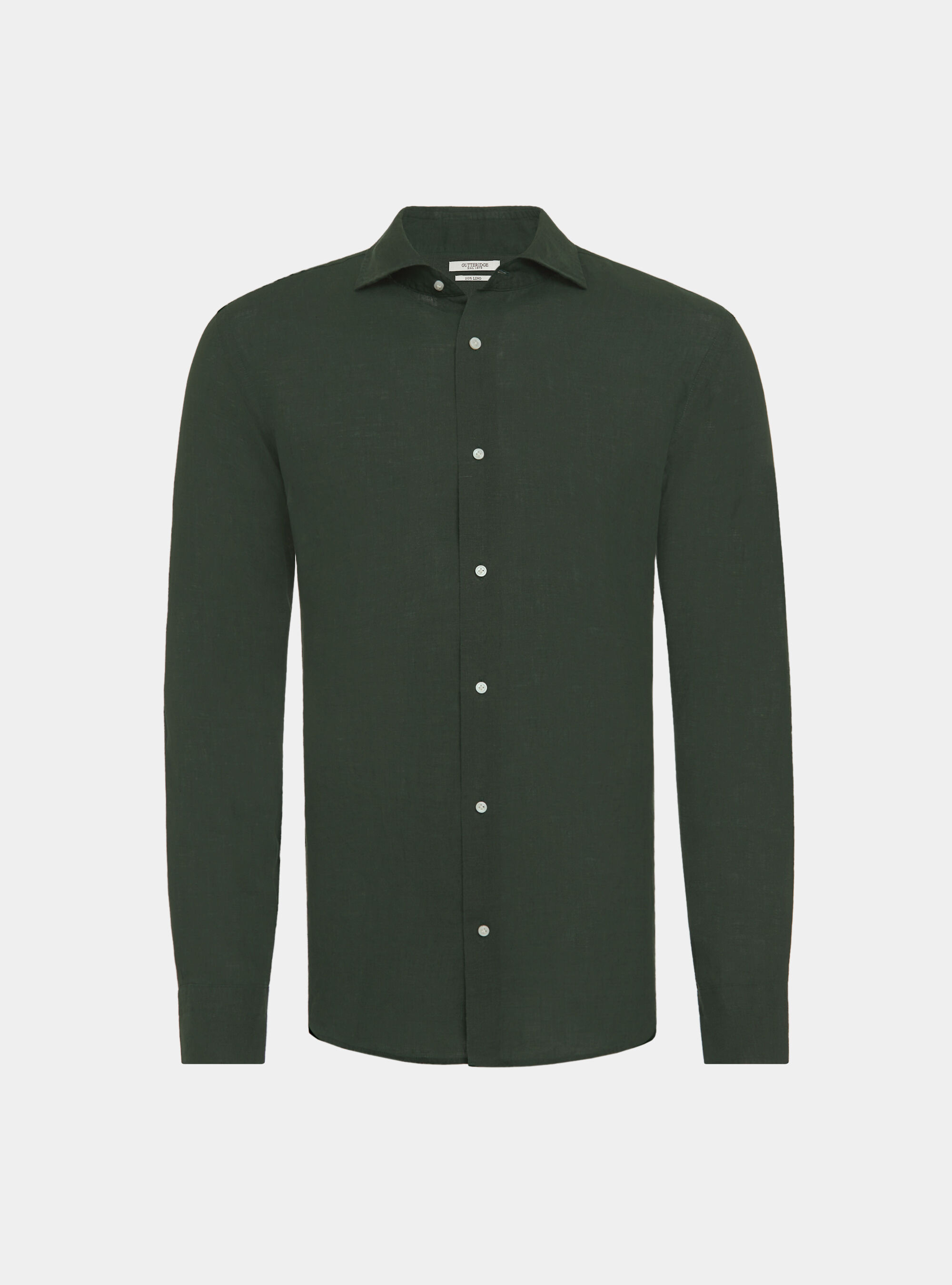 Camicia in puro lino, VERDE