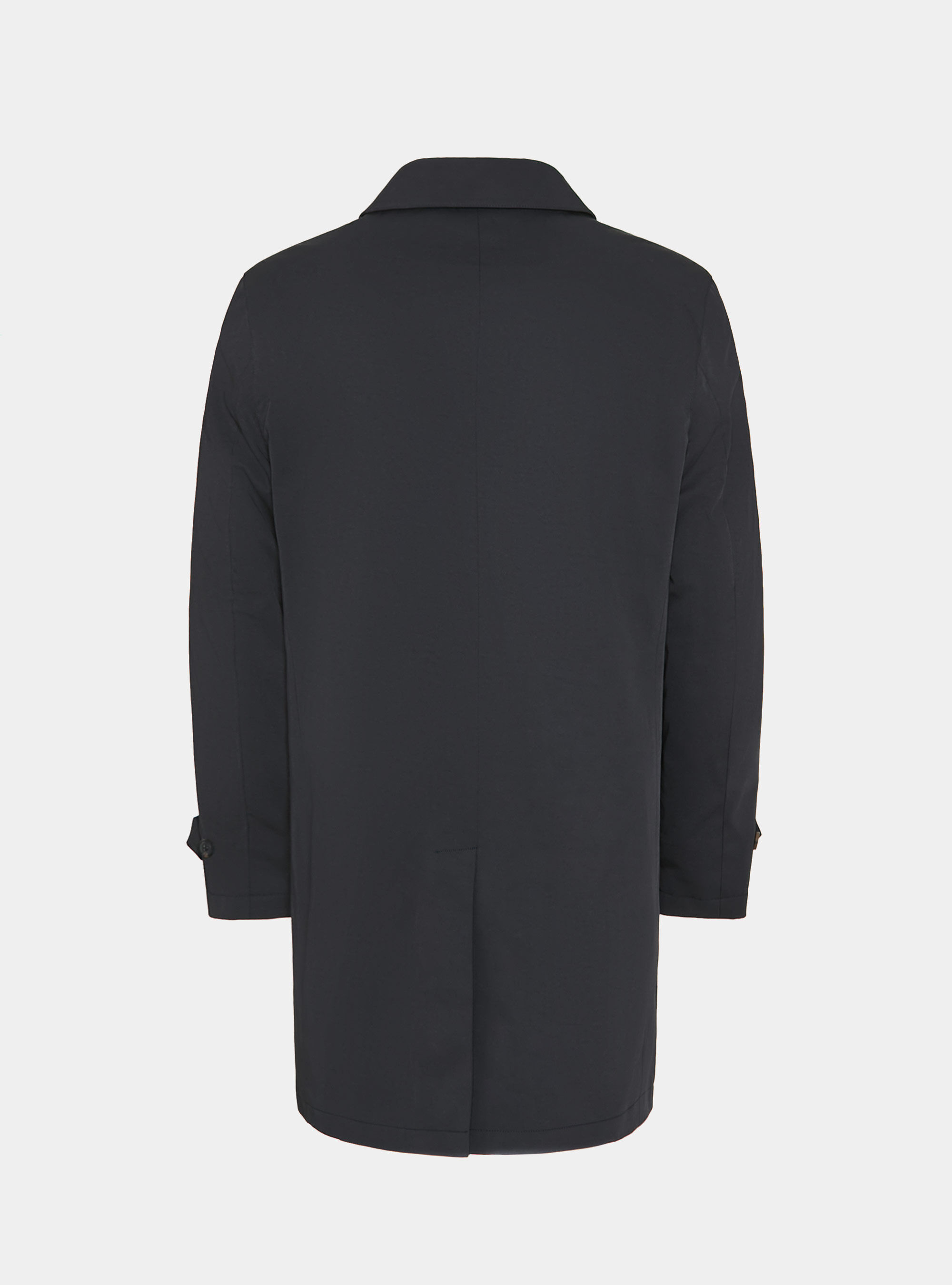 Padded technical raincoat in cotton blend, NAVY BLUE