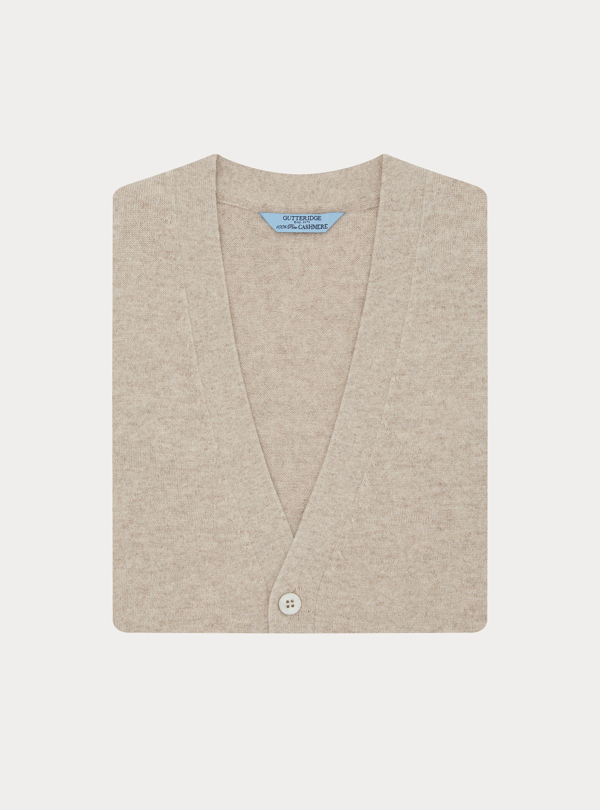 Chaleco de puro cashmere con botones, CRUDO