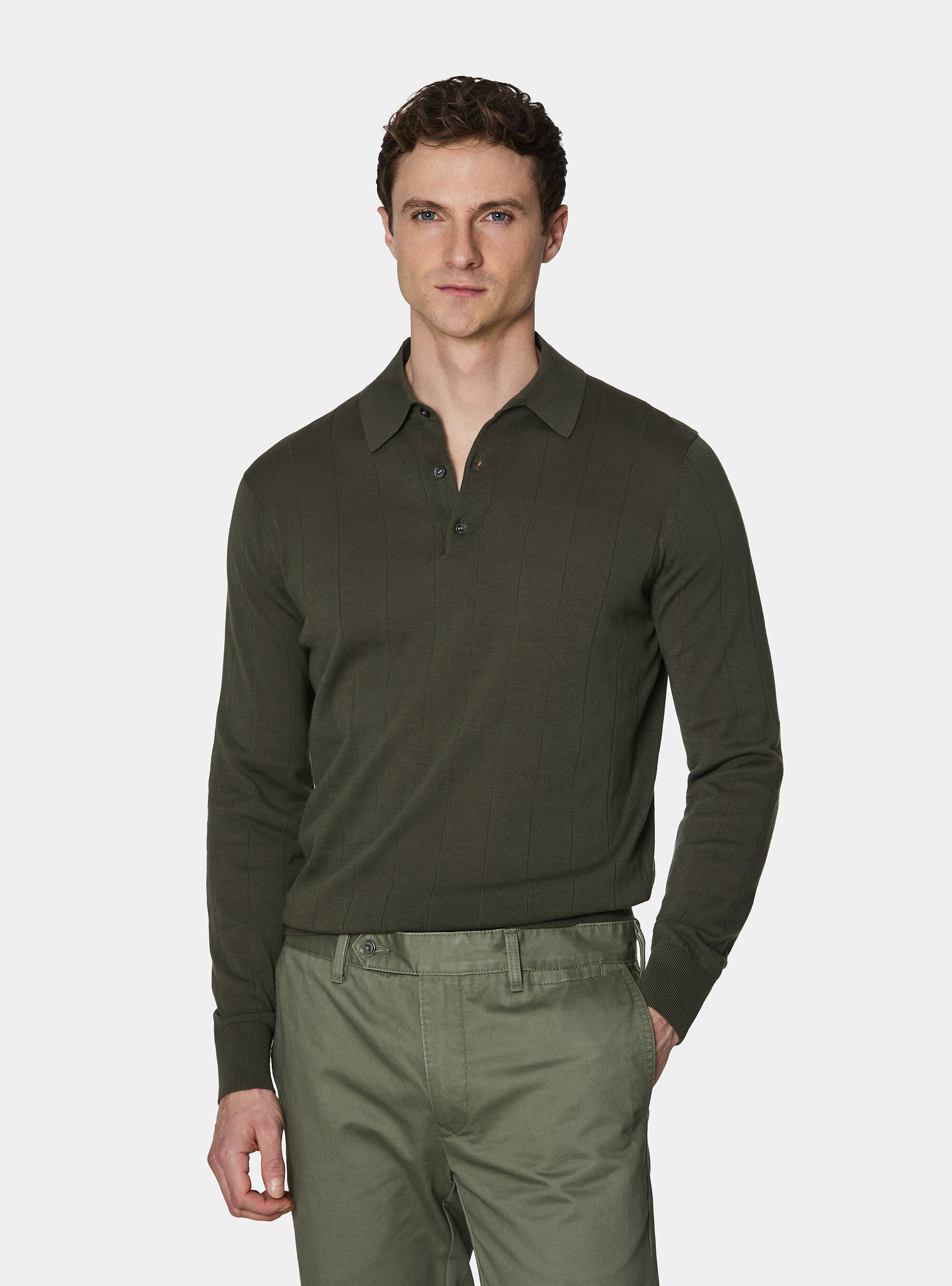 Polo in maglia manica lunga, MILITARE 0609C