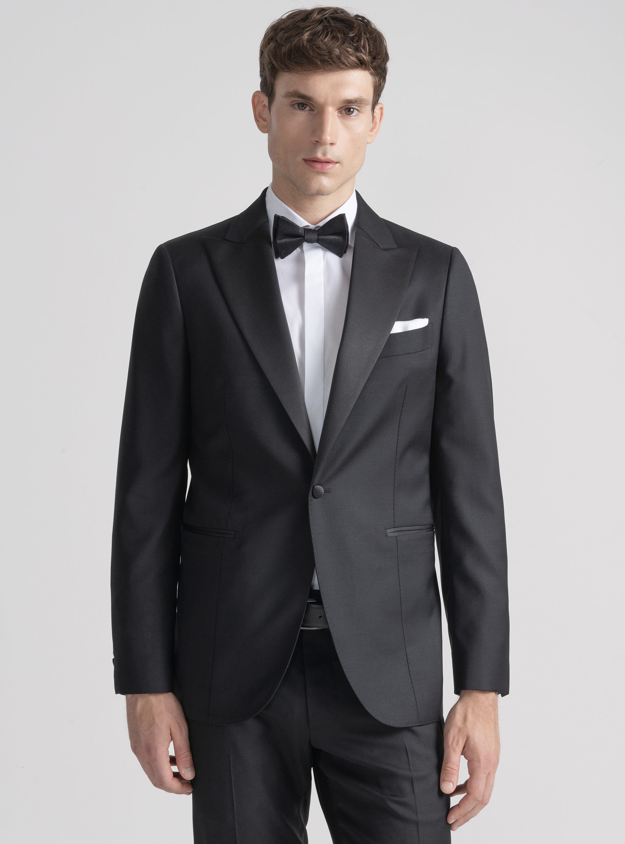 Giacca smoking in lana Vitale Barberis Canonico, NERO
